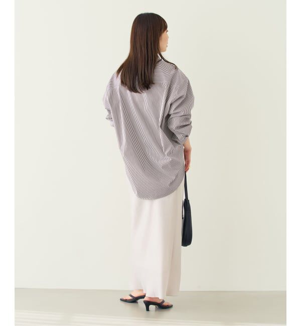 NOBLE「《新色・追加》キュプラサテンナローAラインスカート」|スカート|