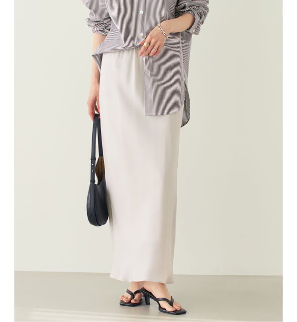 NOBLE「《新色・追加》キュプラサテンナローAラインスカート」|スカート|