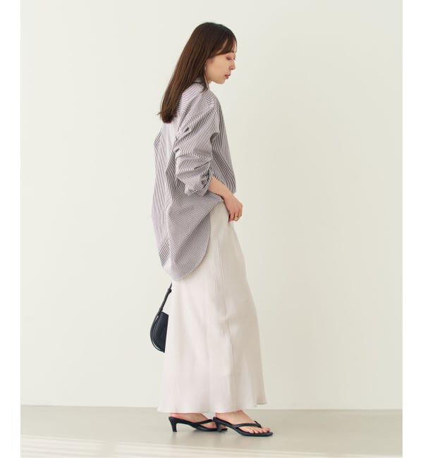 NOBLE「《新色・追加》キュプラサテンナローAラインスカート」|スカート|