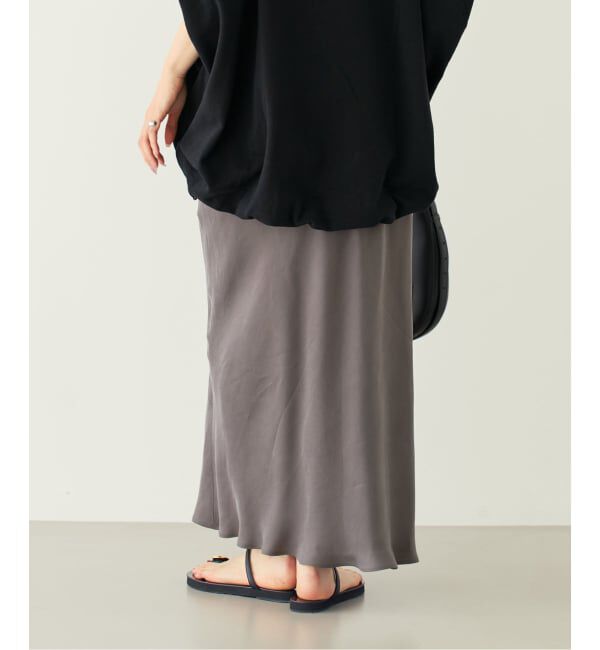 NOBLE「《新色・追加》キュプラサテンナローAラインスカート」|スカート|