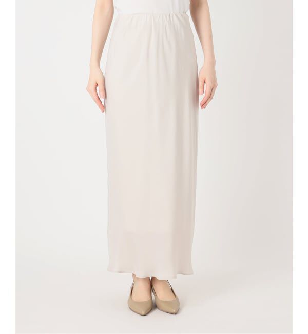 NOBLE「《新色・追加》キュプラサテンナローAラインスカート」|スカート|