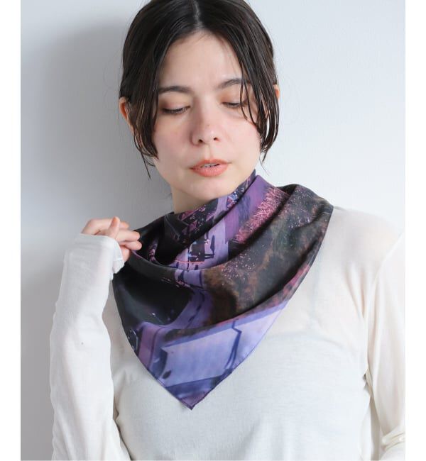 U by SPICK&SPAN「LY / エルワイ Postcard scarf」|バンダナ・スカーフ|