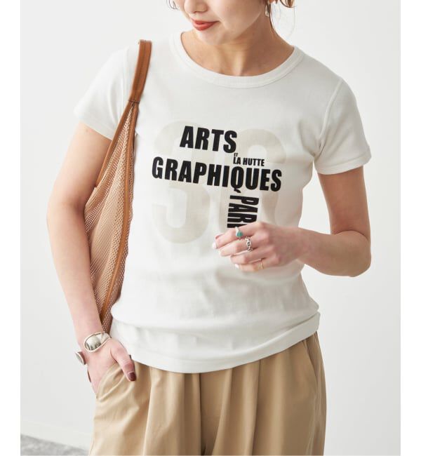 Spick and Span「La Hutte / ラ ユット 別注リブ編み MINI Tee*」|Tシャツ・カットソー|ホワイト