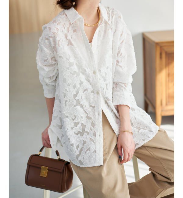 Spick and Span「《WEB限定 / 追加2》シアージャガードシャツ」|シャツ・ブラウス|