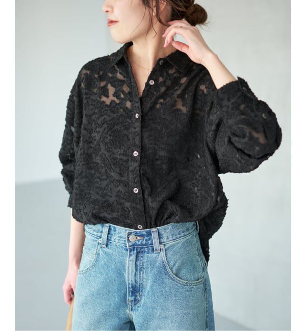 Spick and Span「《WEB限定 / 追加2》シアージャガードシャツ」|シャツ・ブラウス|