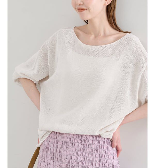 U by SPICK&SPAN「《予約》ペーパーヤーン2WAYプルオーバー」|ニット・セーター|