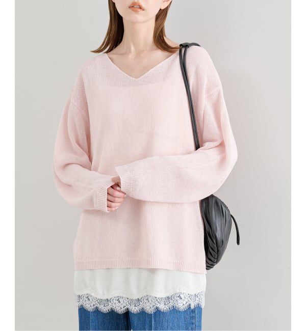 U by SPICK&SPAN「《予約》ペーパーヤーン2WAYプルオーバー」|ニット・セーター|