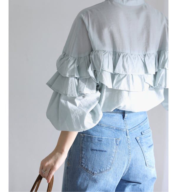  「【洗える】ダブルフリルシャツ」|シャツ・ブラウス|