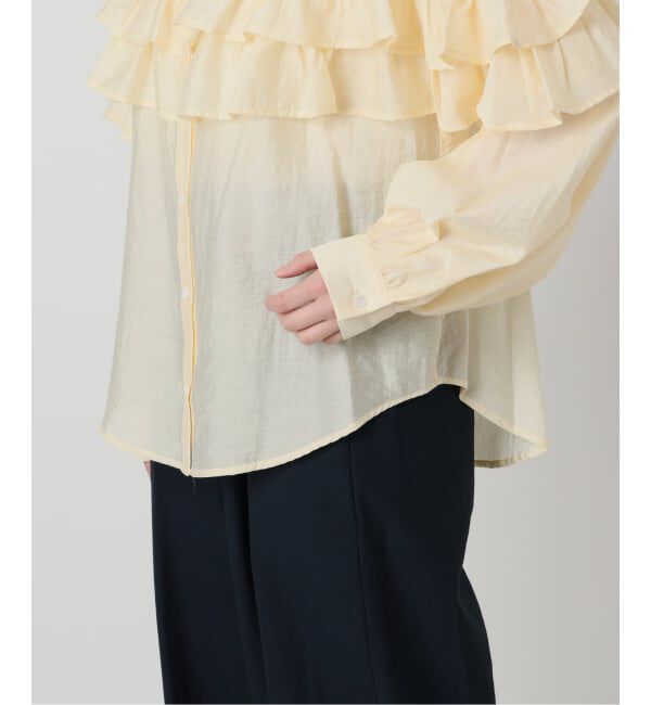  「【洗える】ダブルフリルシャツ」|シャツ・ブラウス|