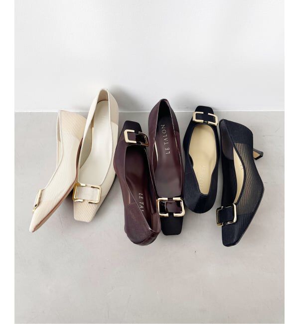  「5cmスクエアチュールバックルパンプス」|パンプス|