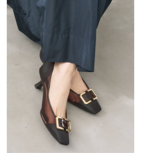  「5cmスクエアチュールバックルパンプス」|パンプス|