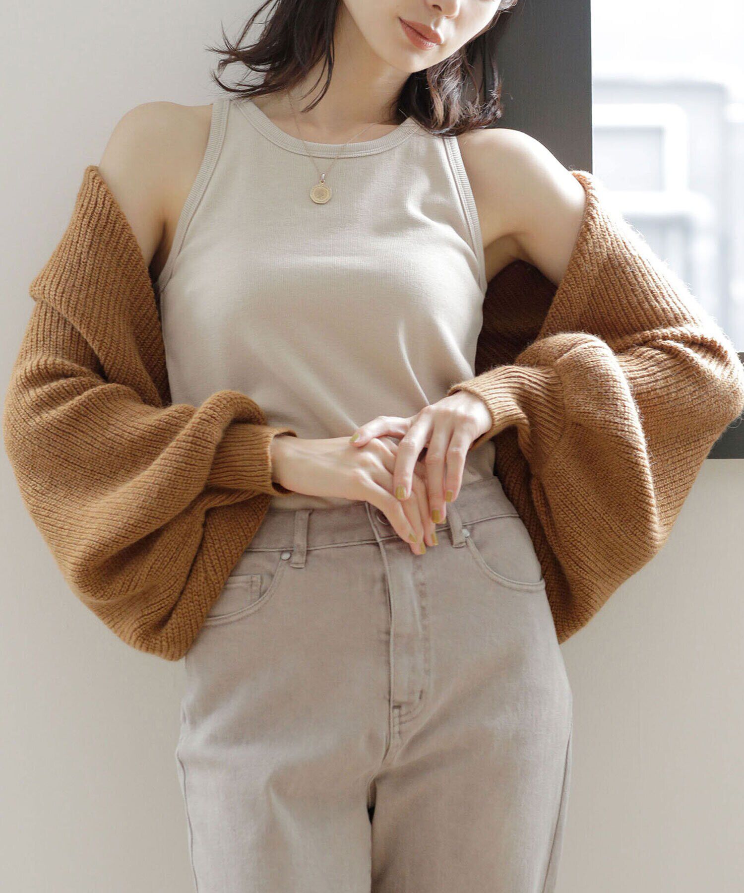 nano･universe「レースアップボレロ 長袖」|カーディガン|