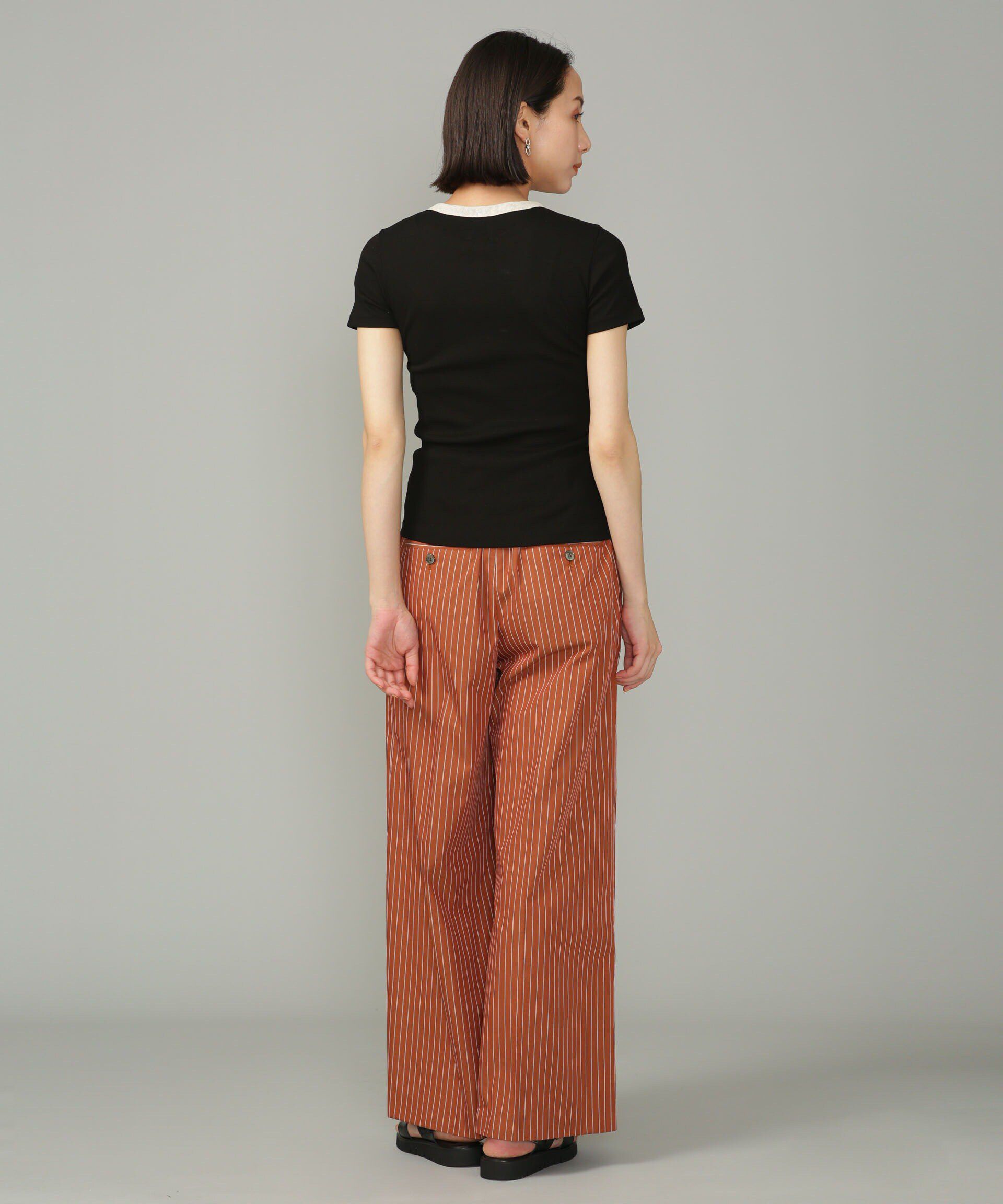 nano･universe「LB.01/コットンポリエステル ワイドパンツ」|チノ|