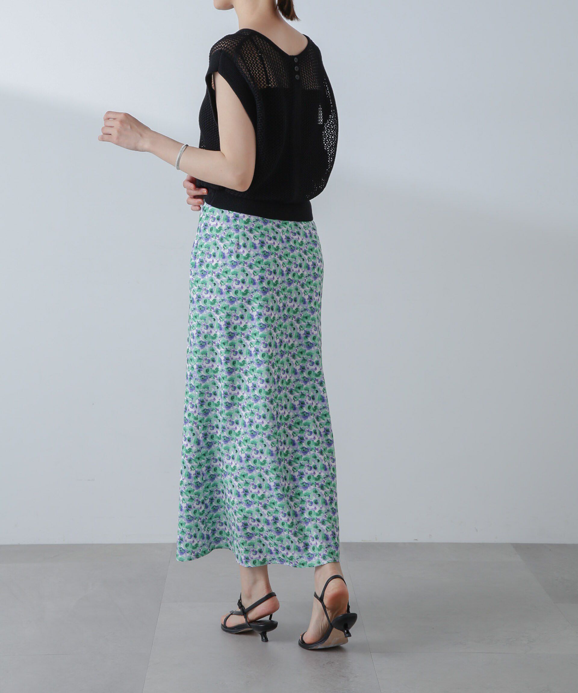 nano･universe「ボカシプリントロングスカート」|スカート|