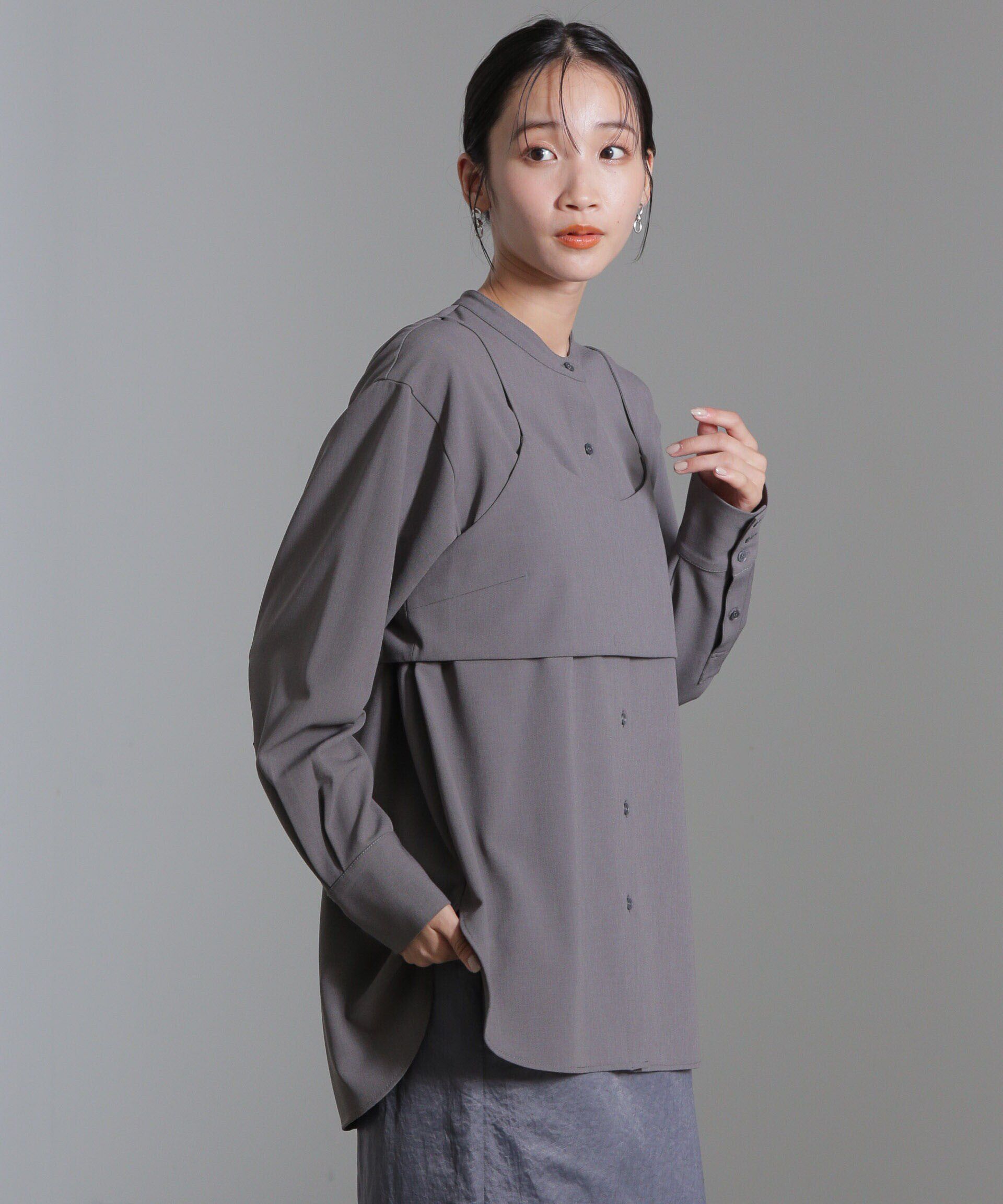 nano･universe「ショートキャミ付シャツ」|シャツ・ブラウス|