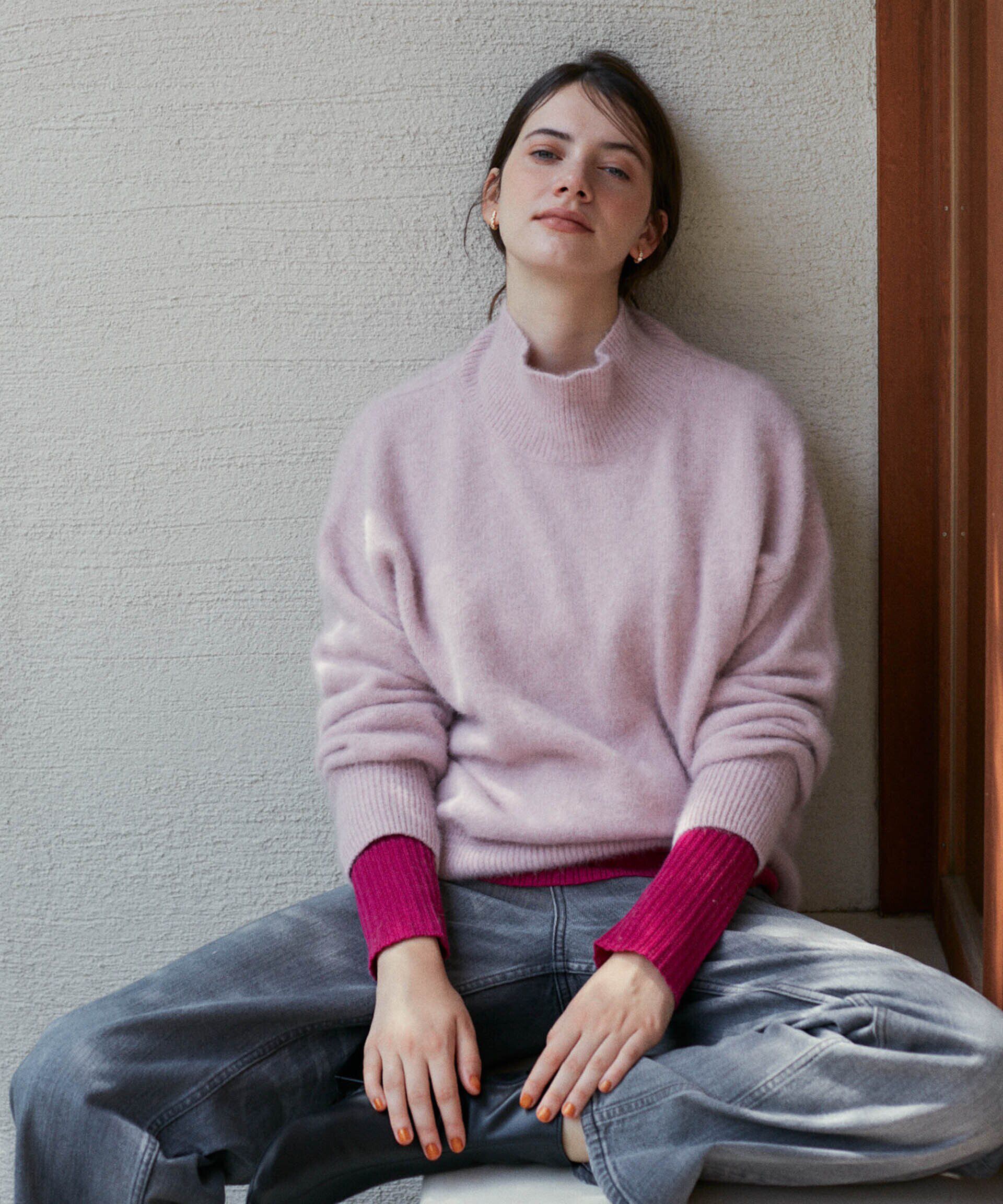 nano･universe「ウォッシャブルフォックスタートルネックプルオーバー」|ニット・セーター|ピンク