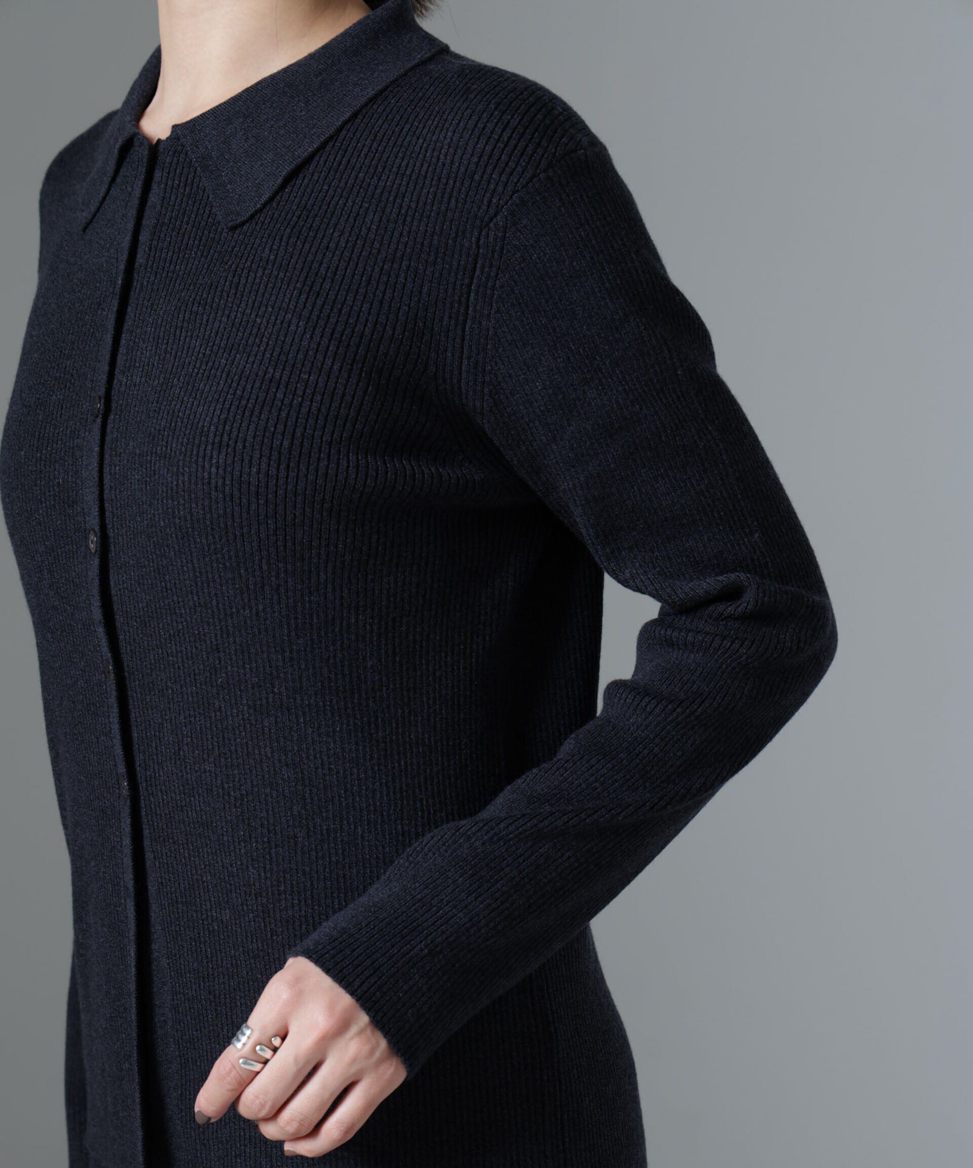 nano･universe「ニットキャミワンピース+ニットポロカーディガンSET」|ワンピース|