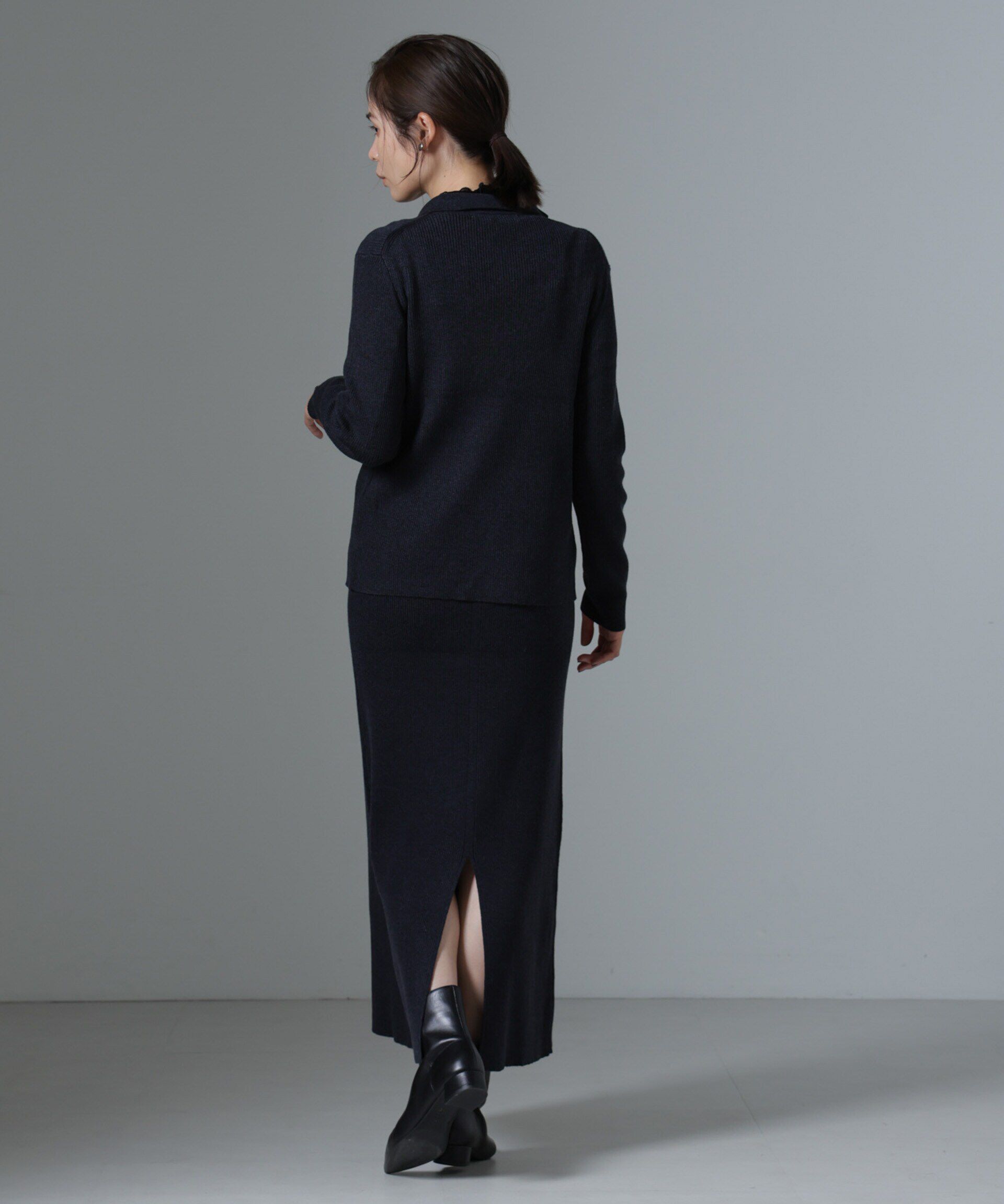 nano･universe「ニットキャミワンピース+ニットポロカーディガンSET」|ワンピース|