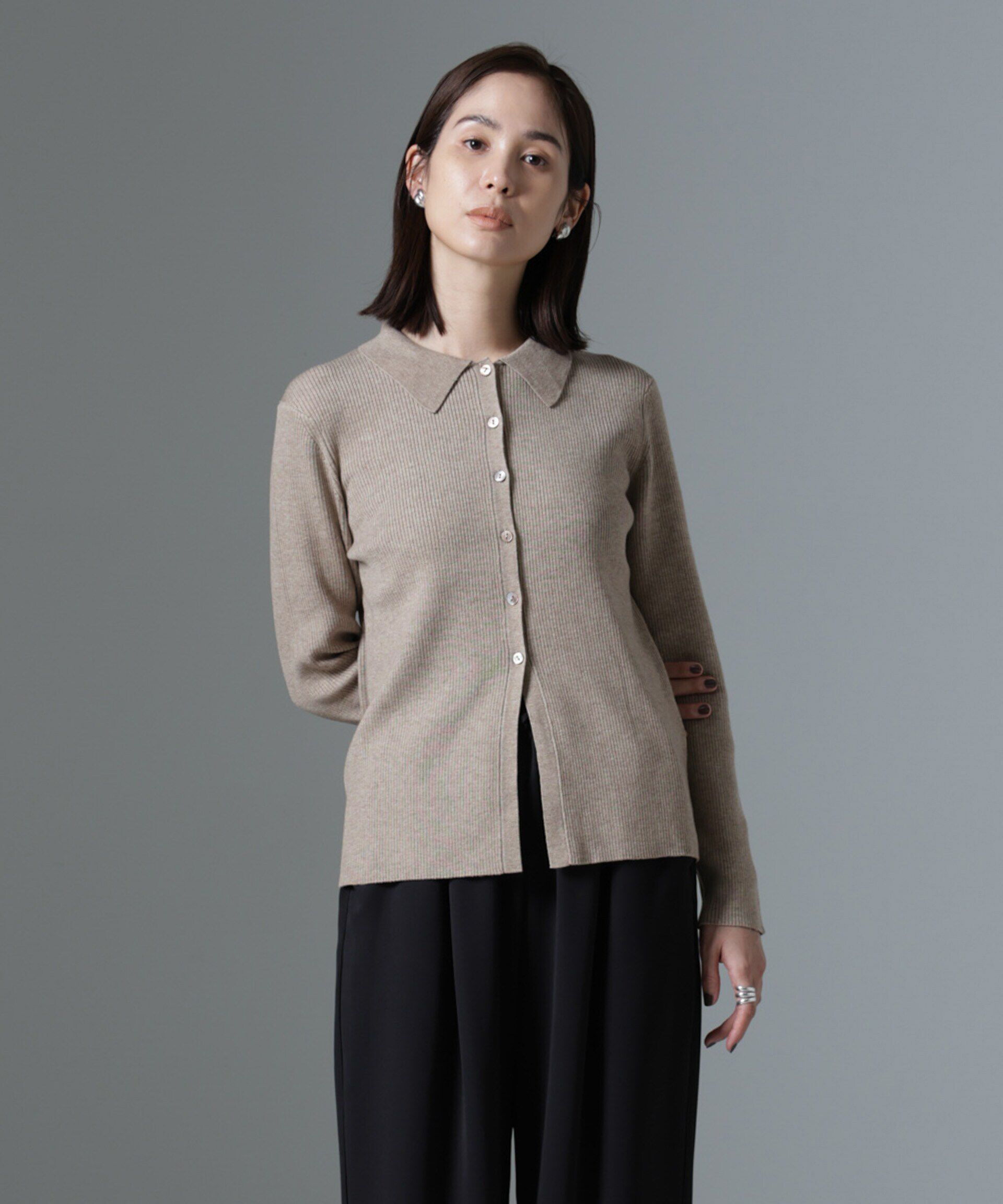 nano･universe「ニットキャミワンピース+ニットポロカーディガンSET」|ワンピース|