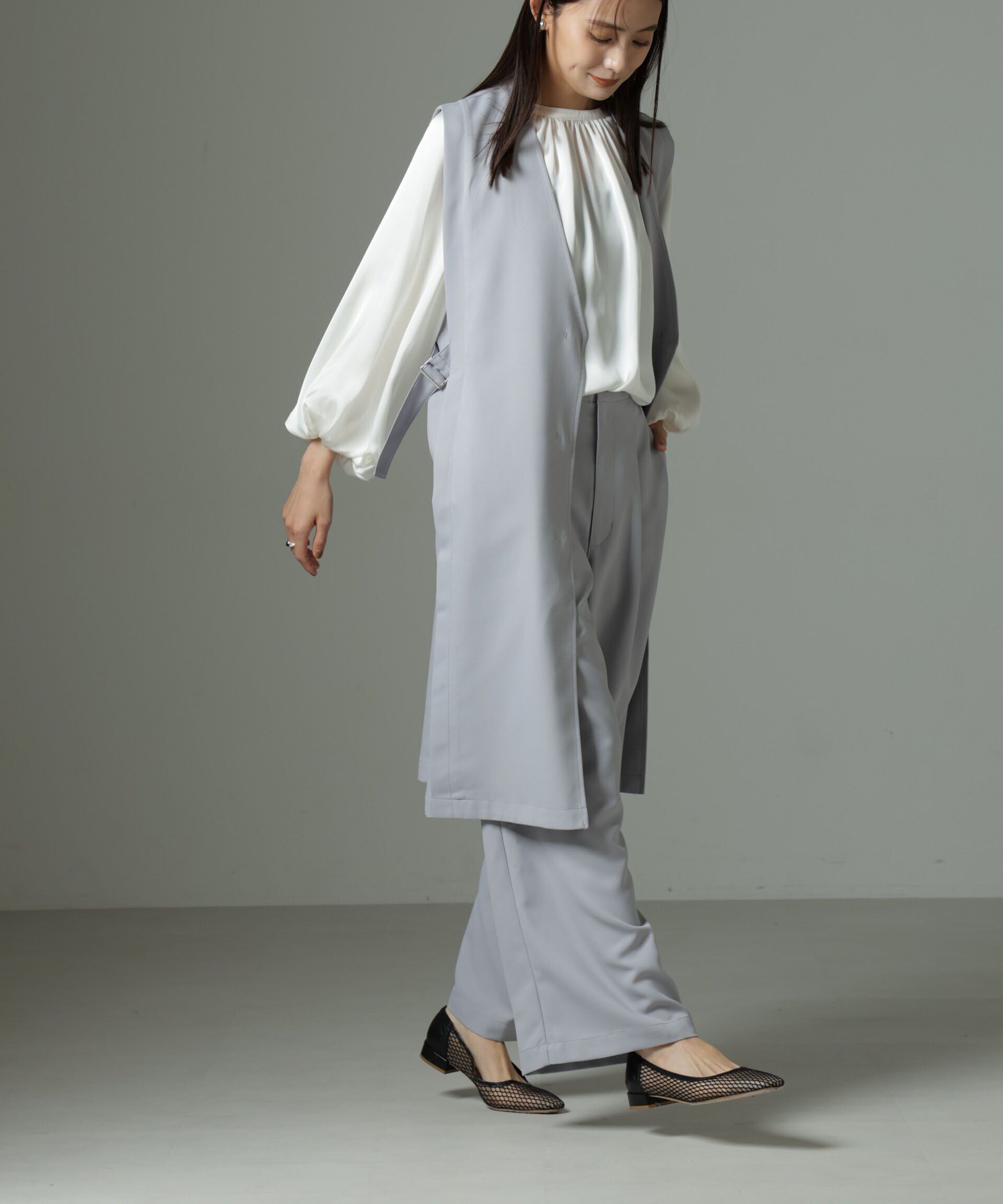 nano･universe「サイドベルトロングジレ（セットアップ可）」|テーラードジャケット|