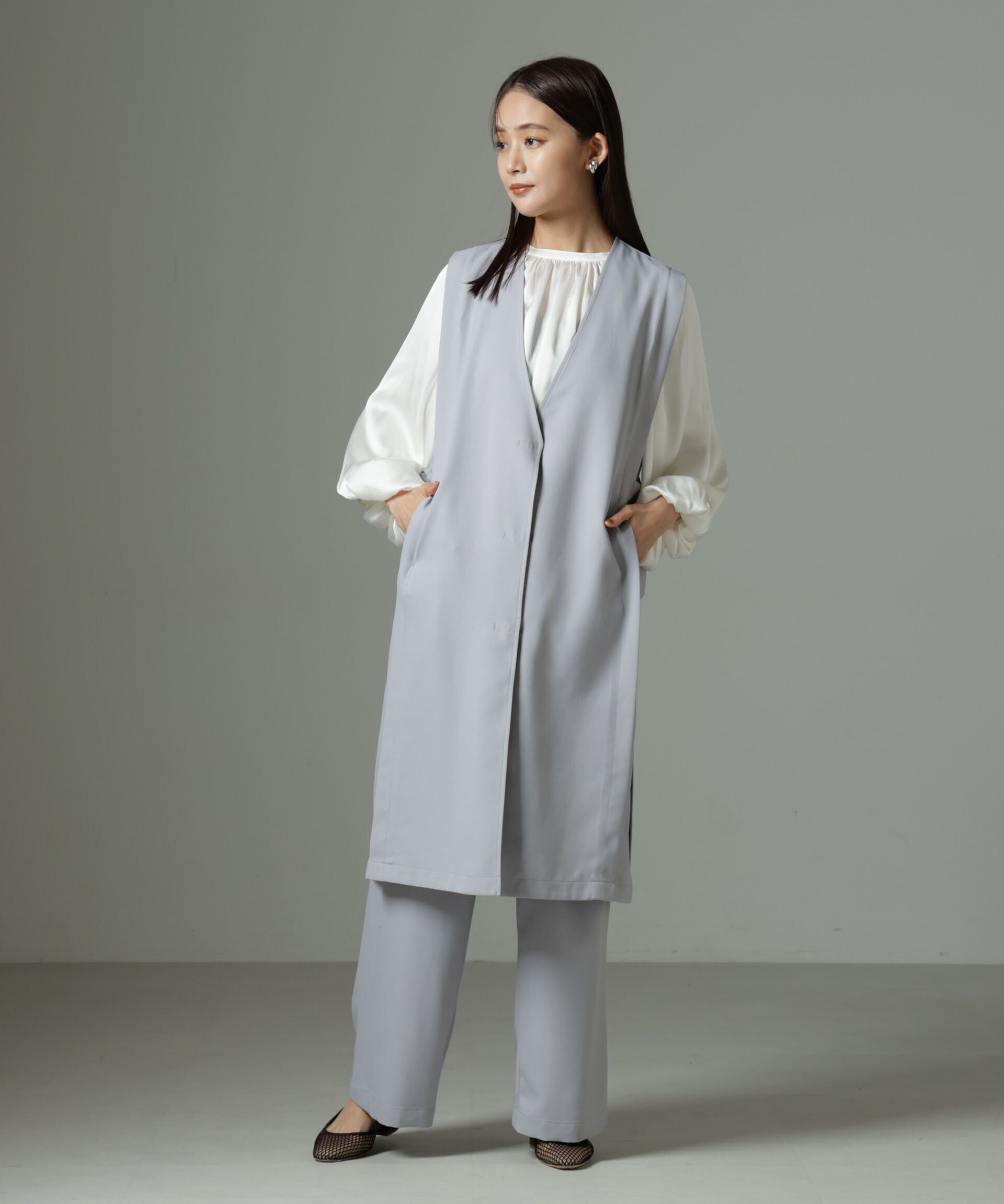 nano･universe「サイドベルトロングジレ（セットアップ可）」|テーラードジャケット|