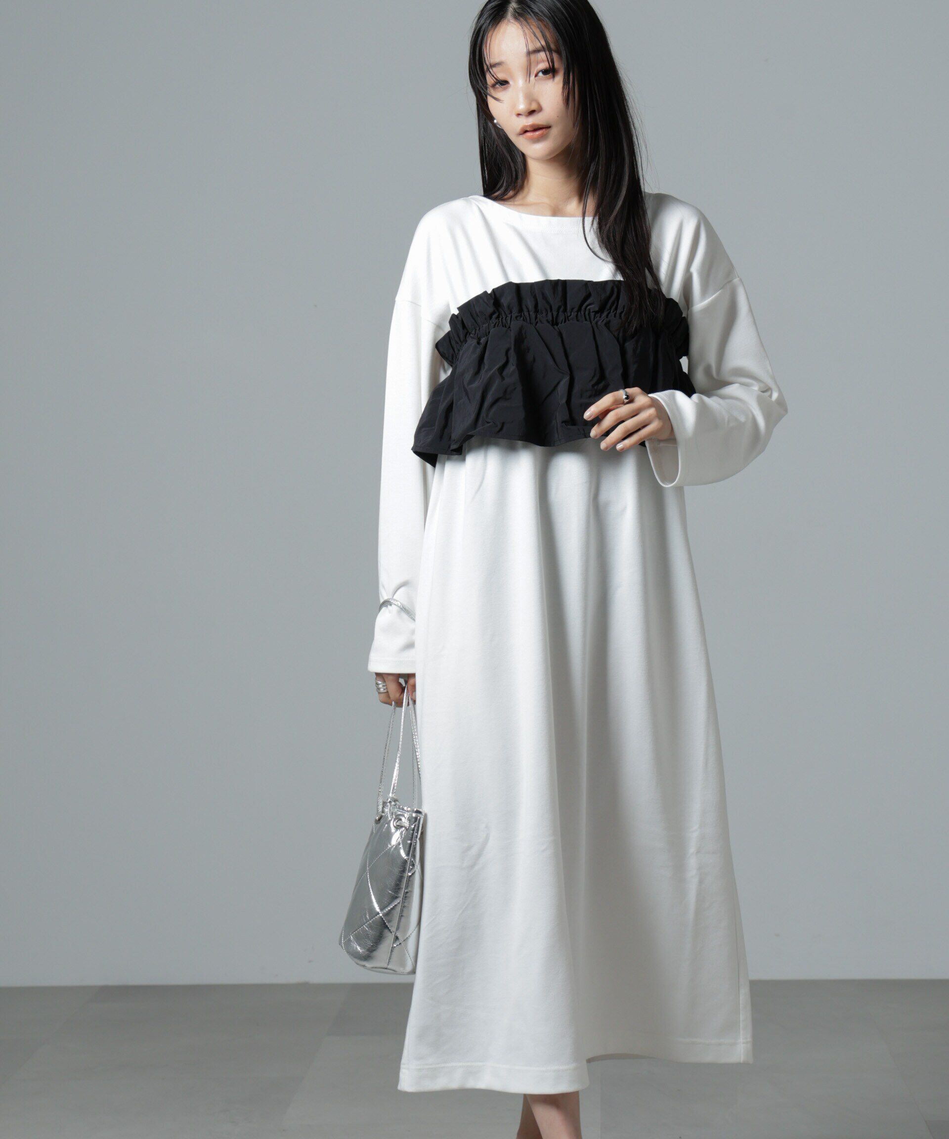 nano･universe「ビスチェレイヤード風カットワンピース」|ワンピース|