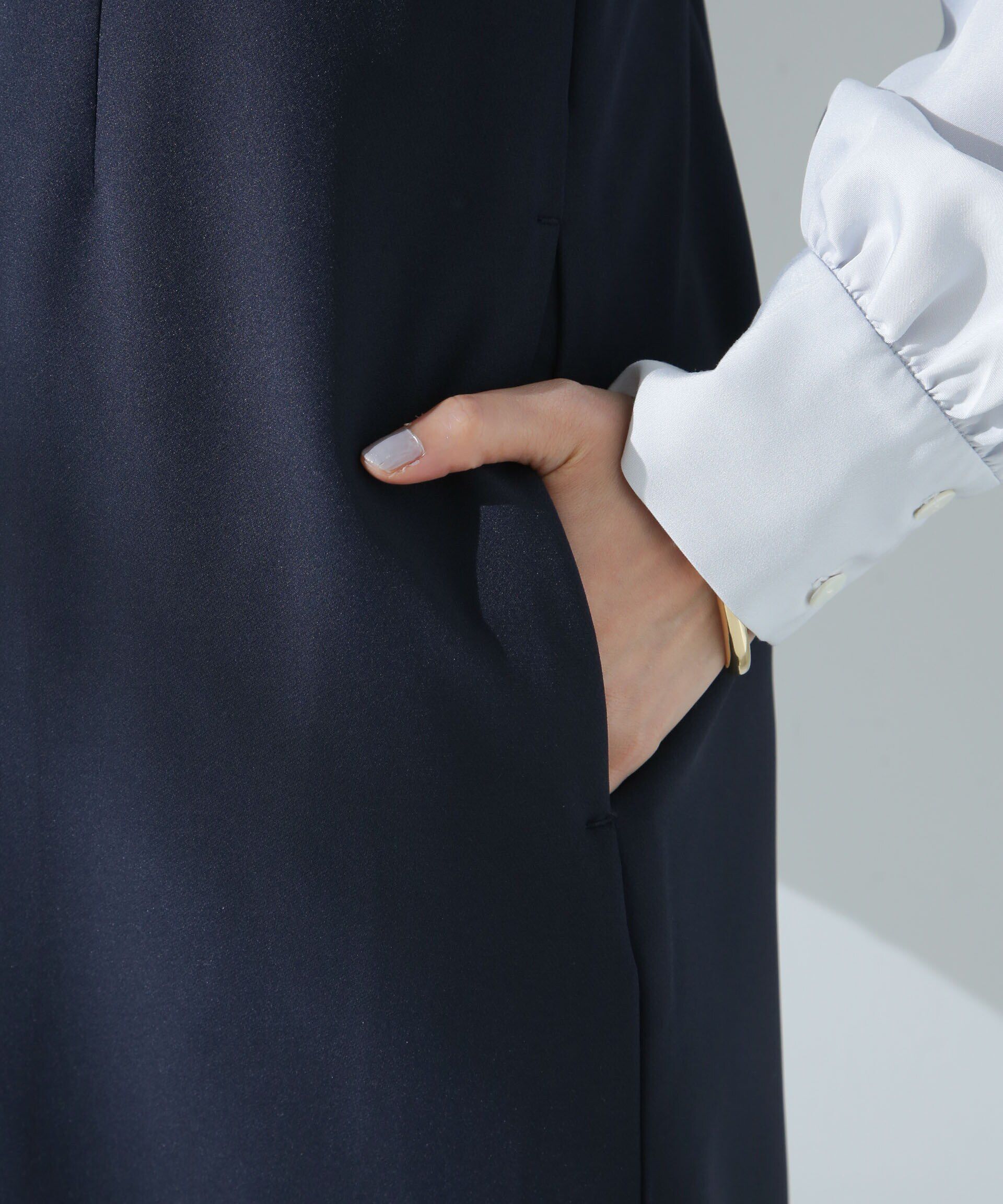 nano･universe「デイリーファンクション Vネックタックワンピース(セットアップ可)」|ワンピース|