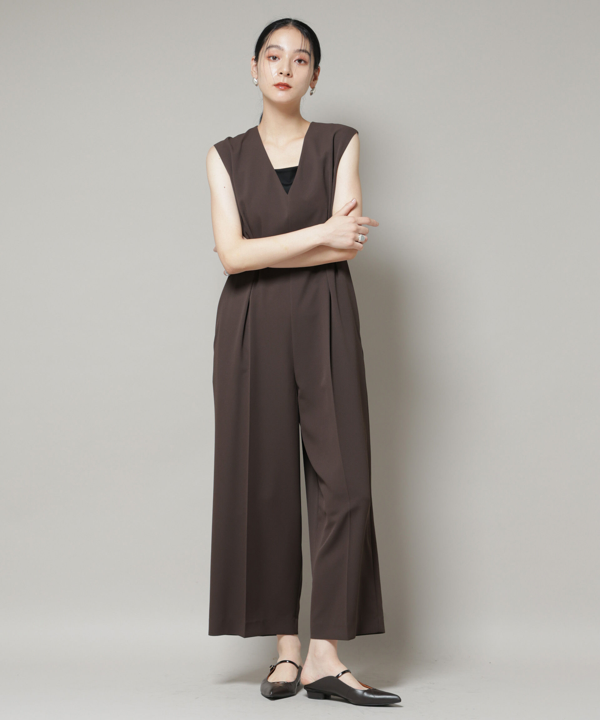 nano･universe「Vネックオールインワン」|ワンピース|