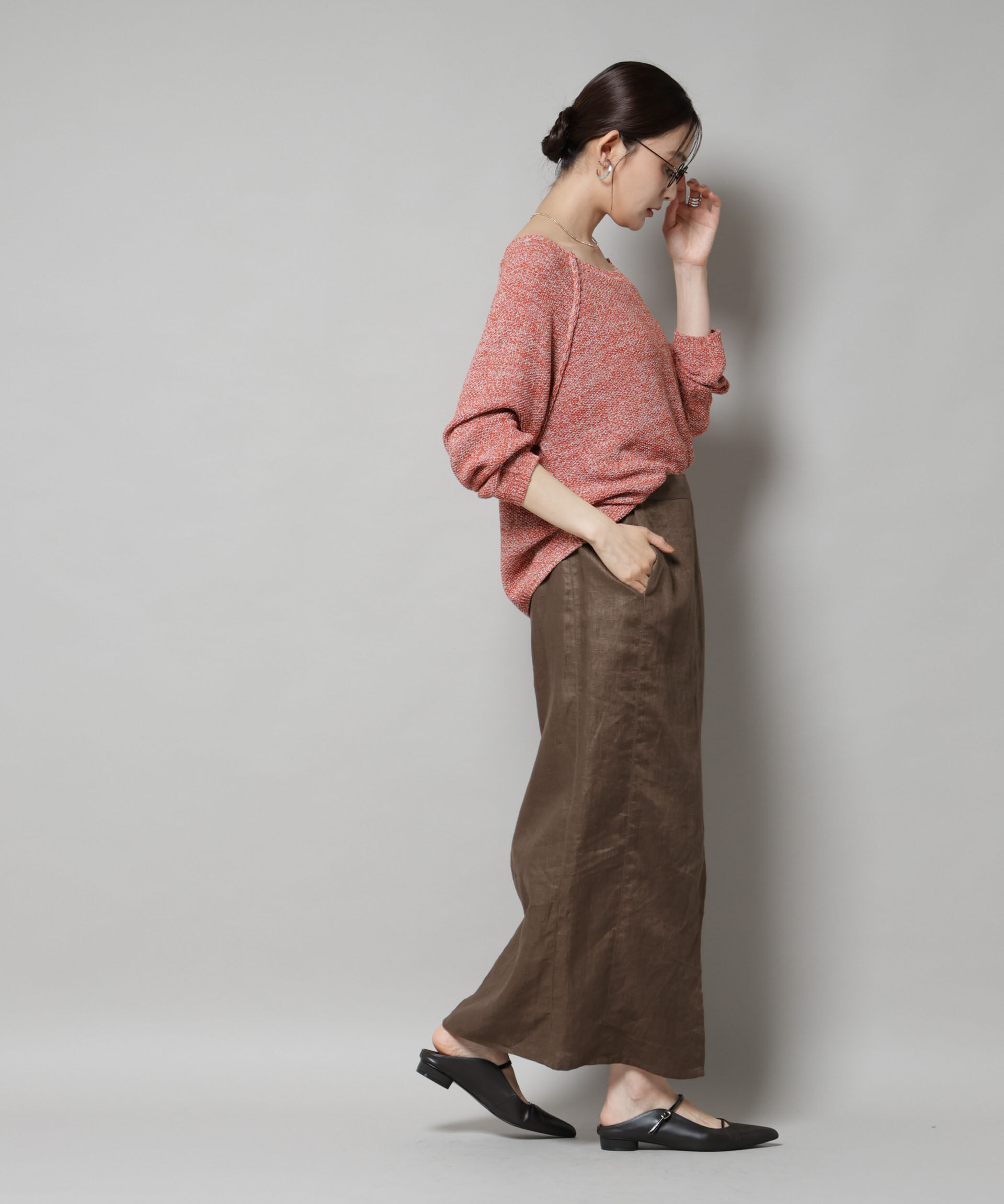 nano･universe「メランジクルーネックニット」|ニット・セーター|