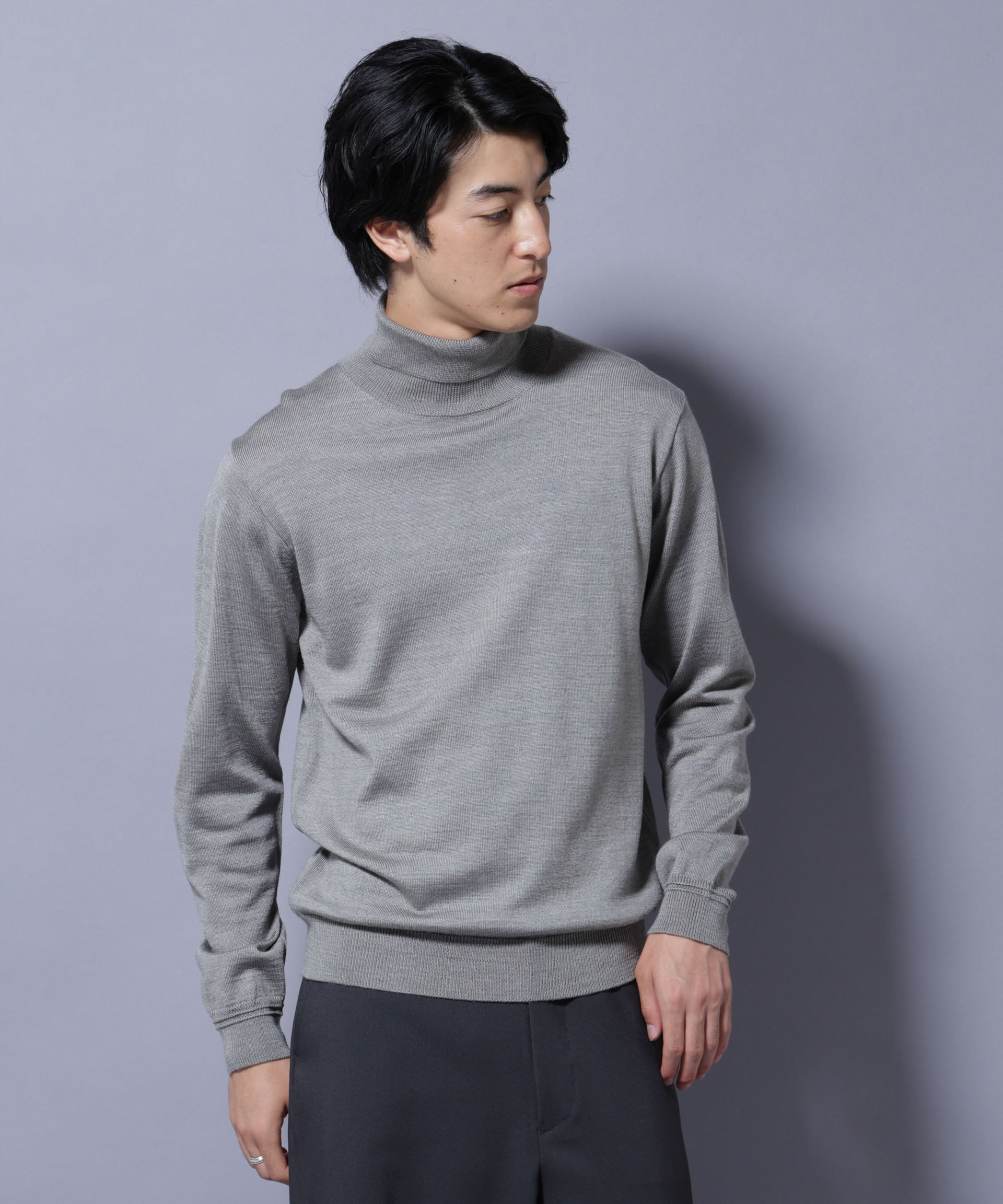 nano･universe「タスマニアミックスタートルニット」|ニット・セーター|トップグレー4