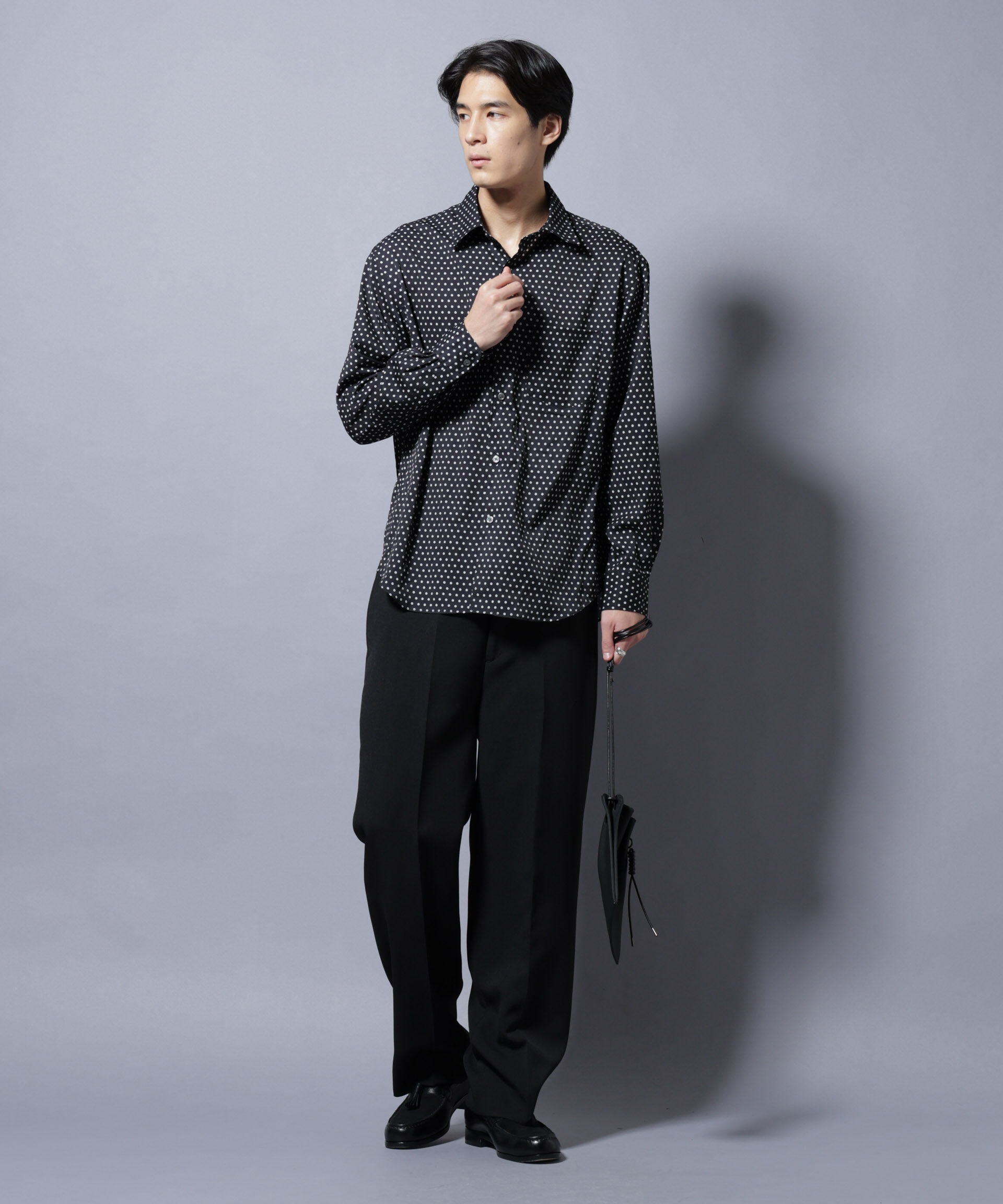 nano･universe「「EDITORIAL PRINT」シルキータッチシャツ」|シャツ・ブラウス|