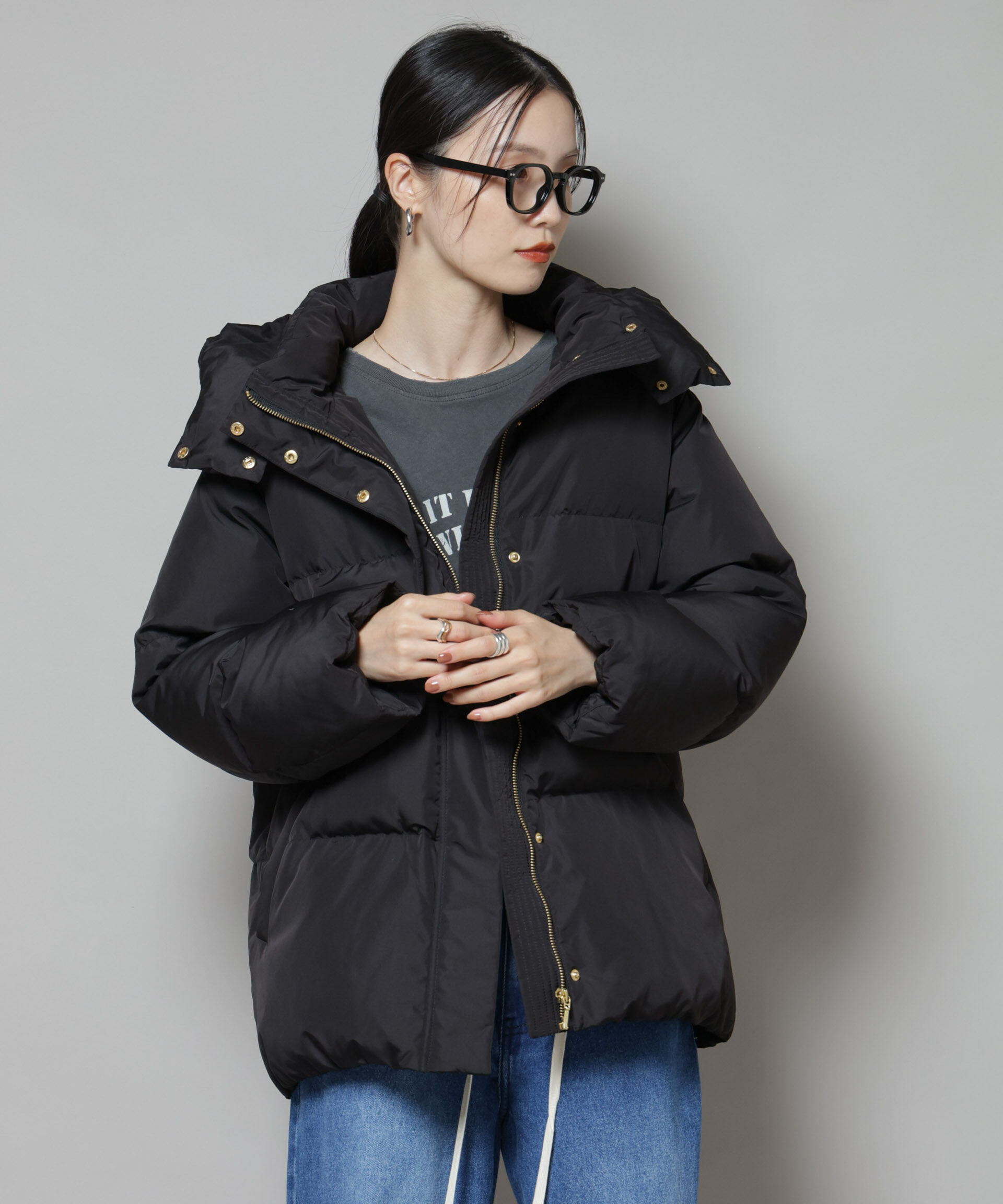 nano･universe「撥水加工 フードショートダウンコート」|ダウン|