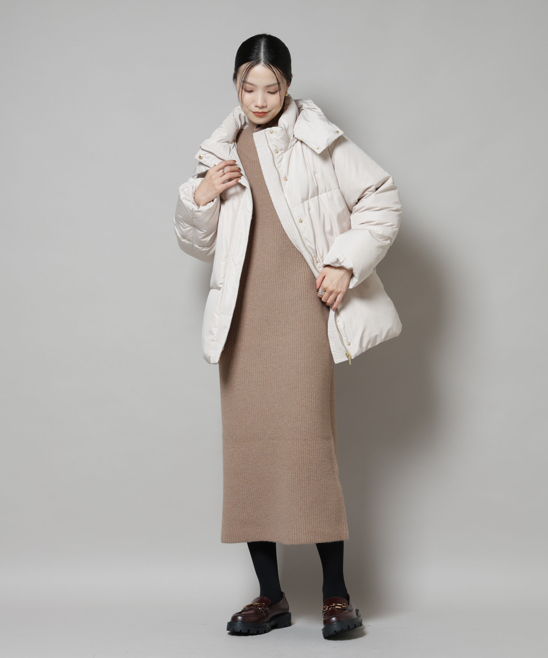 nano･universe「撥水加工 フードショートダウンコート」|ダウン|