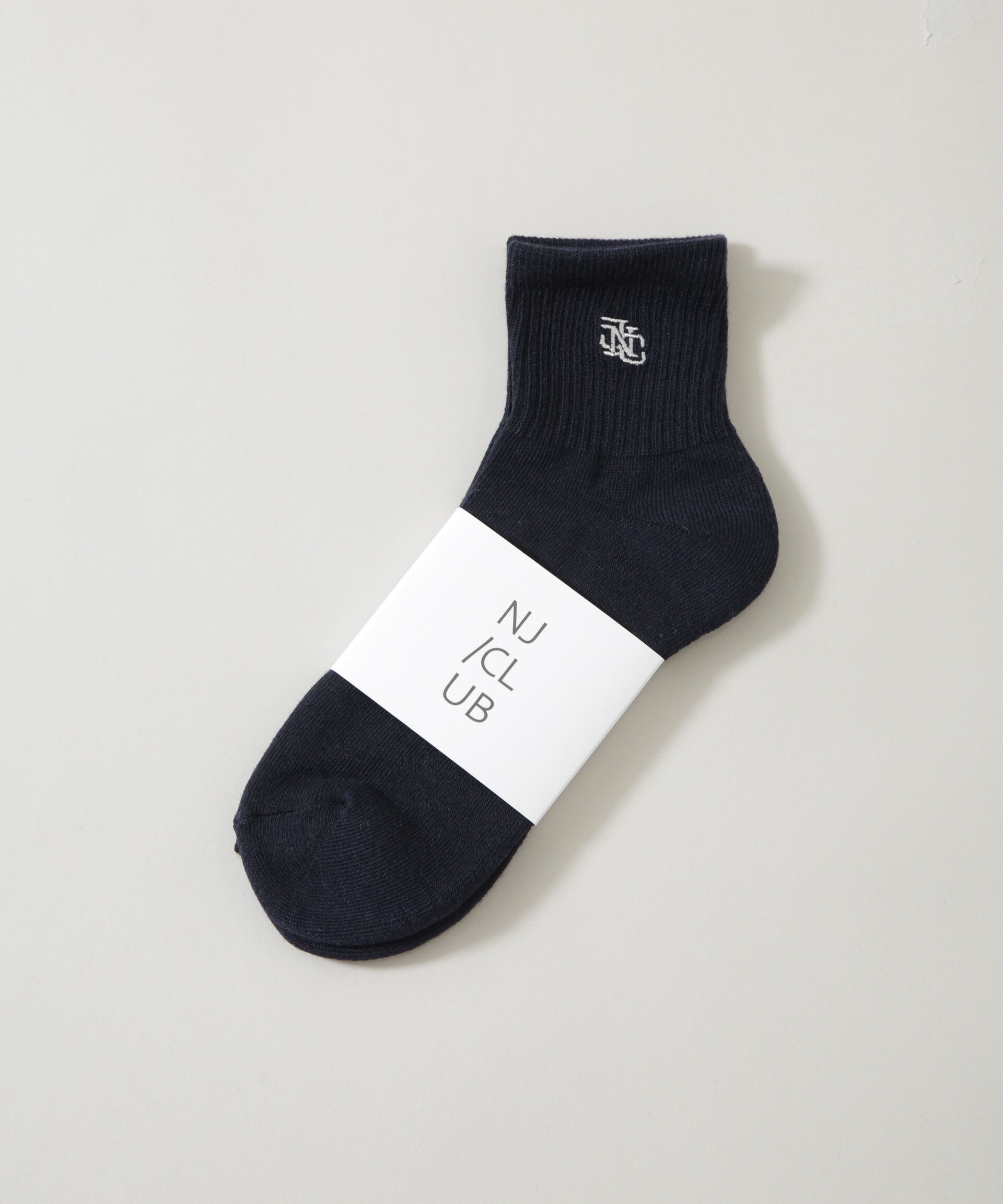 nano･universe「｢NJ/CLUB｣  クォーターリブロゴ刺繍ソックス」|ソックス|