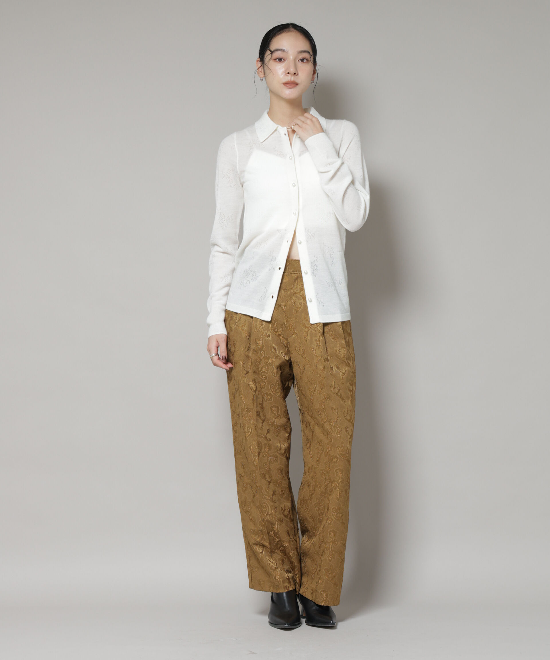 nano･universe「ジャガードタックパンツ」|チノ|