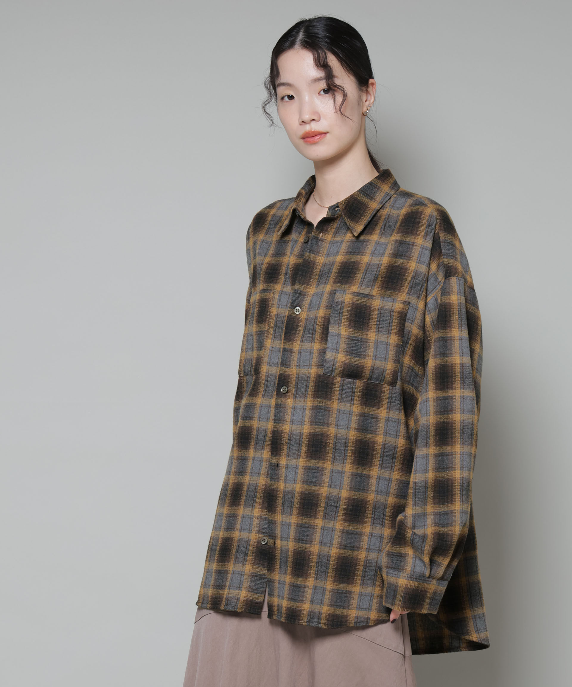 nano･universe「オーバーサイズチェックシャツ」|シャツ・ブラウス|