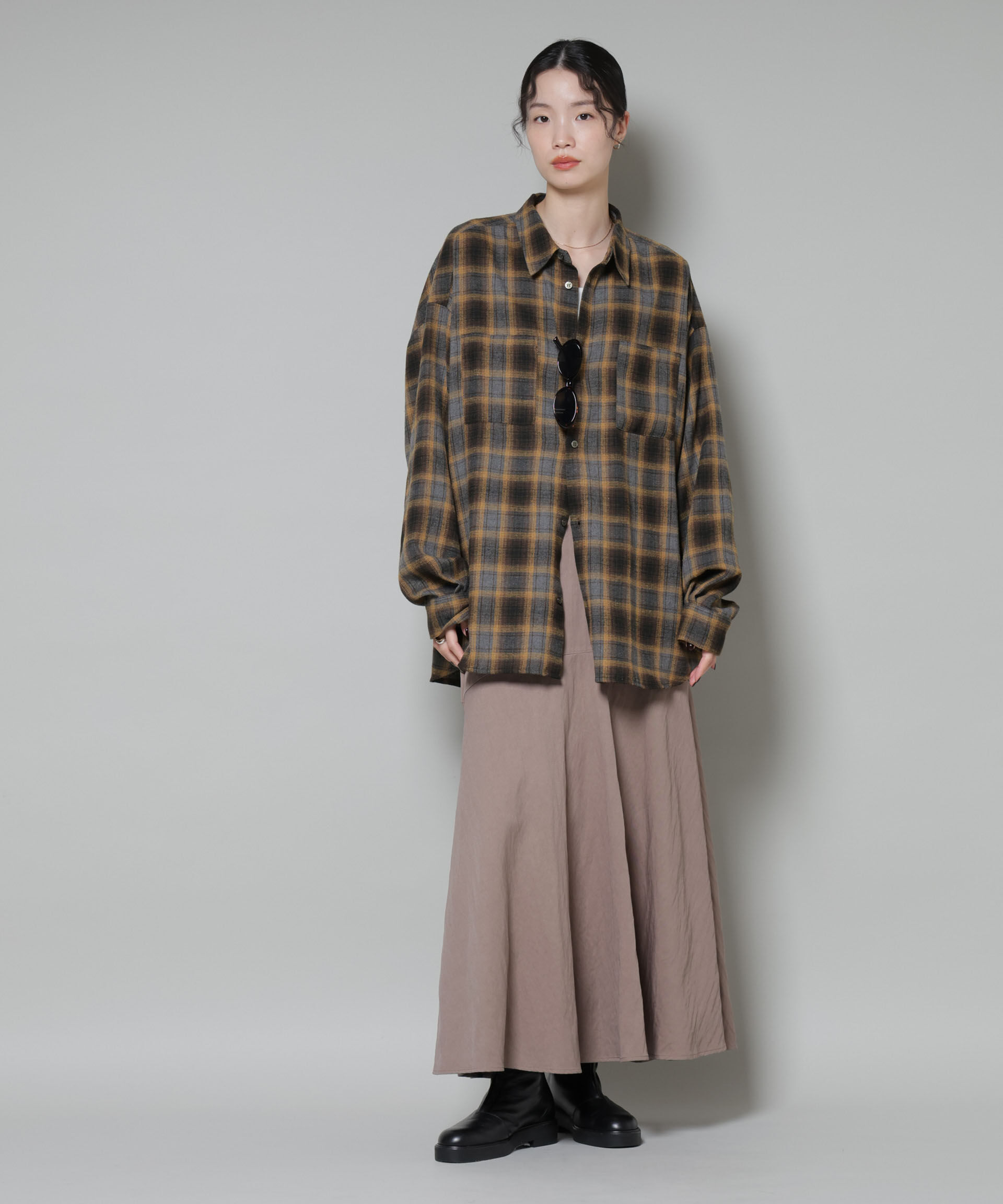 nano･universe「オーバーサイズチェックシャツ」|シャツ・ブラウス|