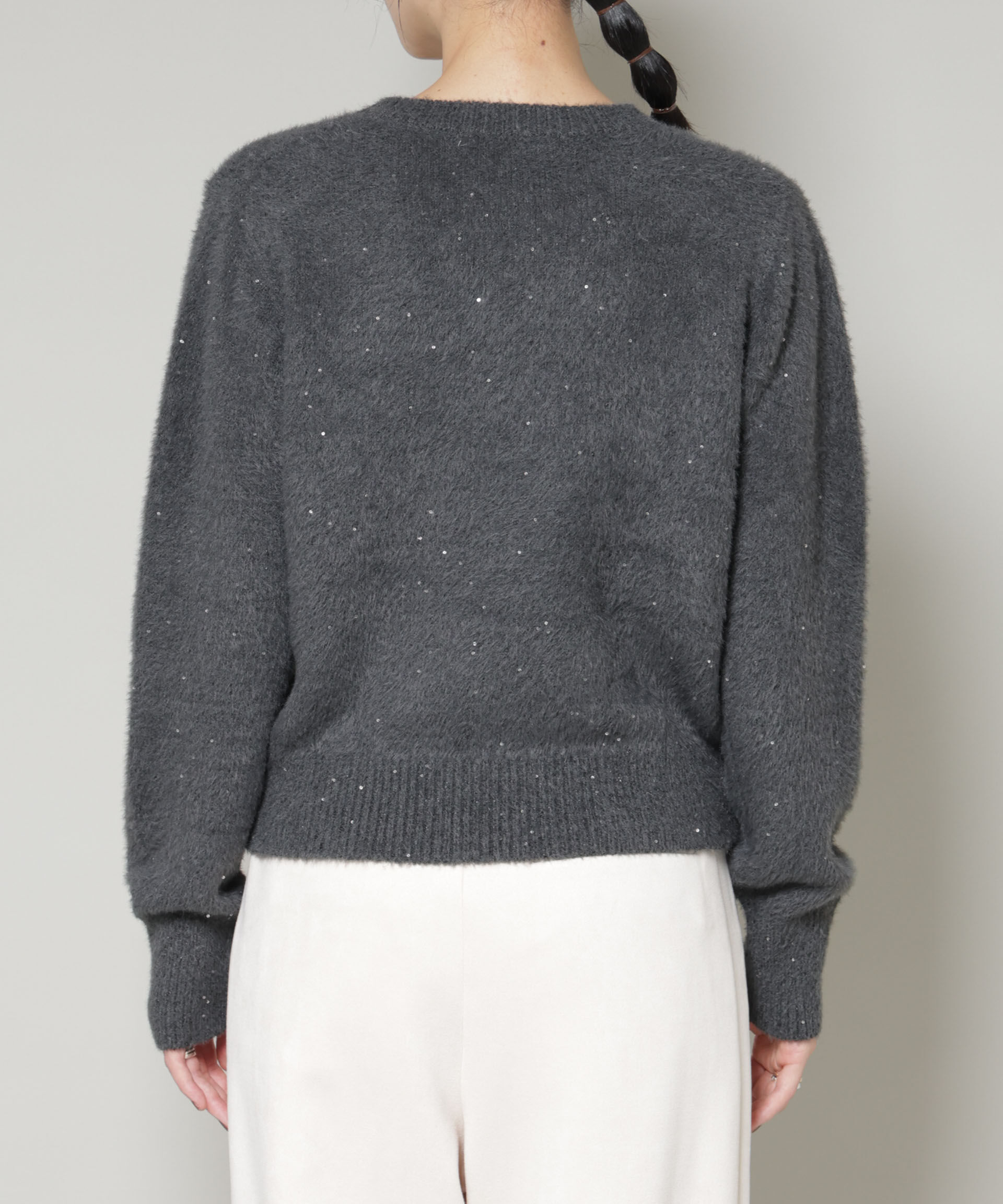 nano･universe「スパンコールフェザーニットプルオーバー」|ニット・セーター|