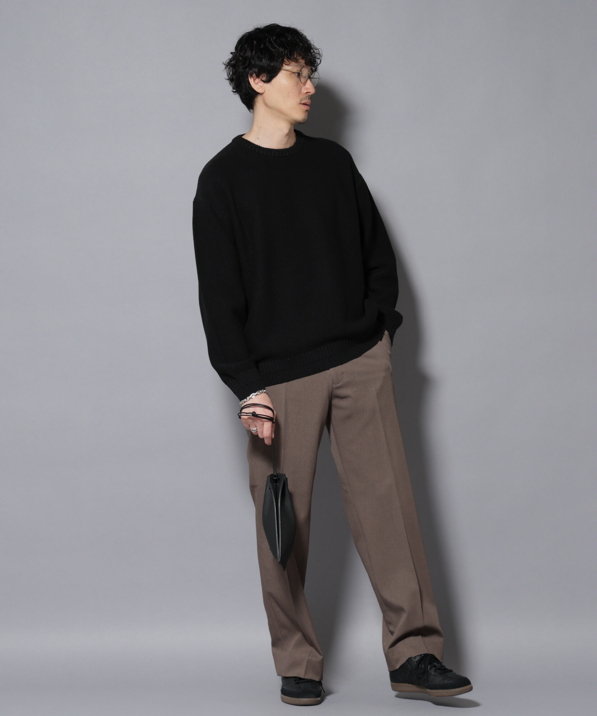 nano･universe「コットンMIXバルキーカノコクルーネックニット」|ニット・セーター|