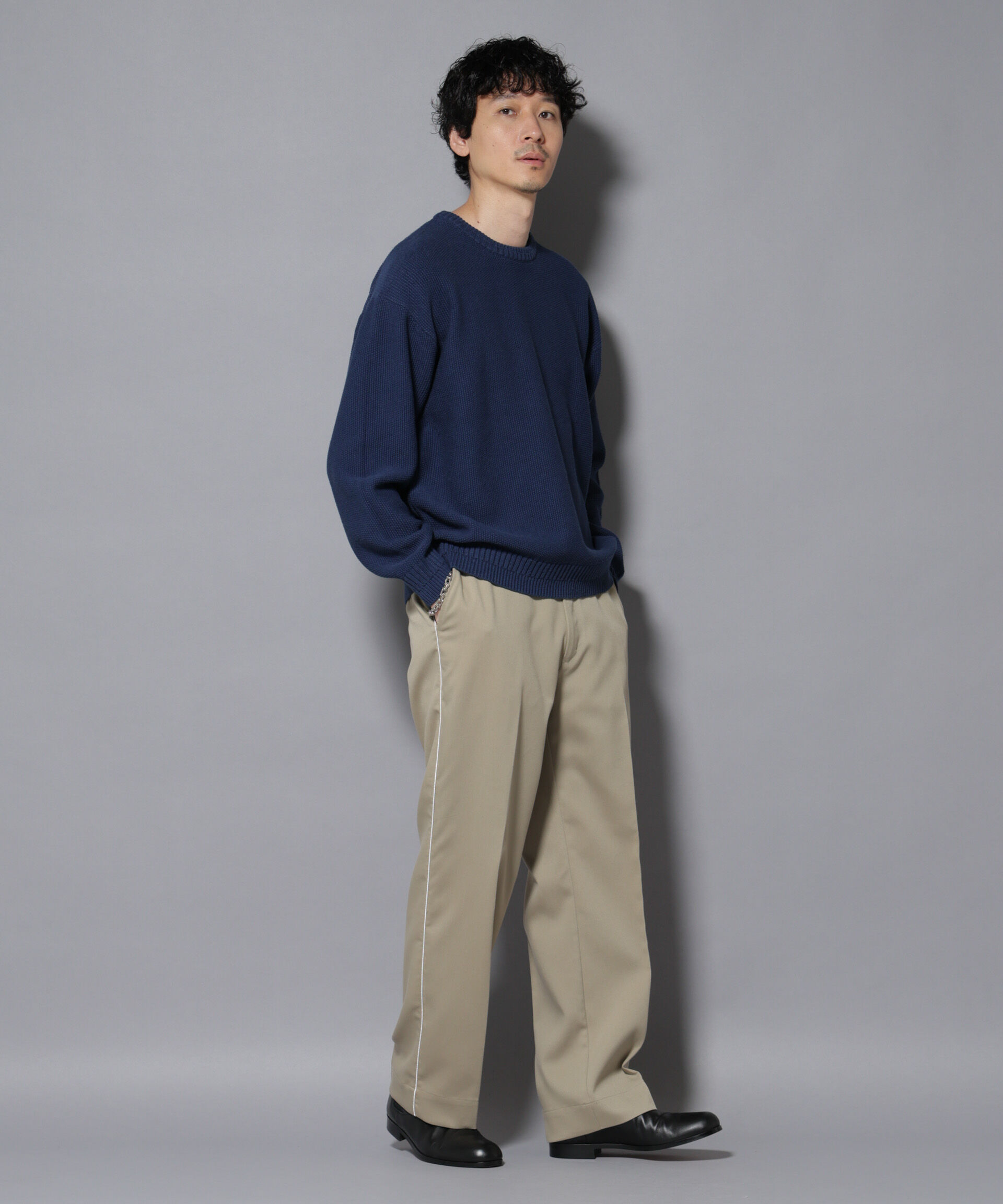 nano･universe「コットンMIXバルキーカノコクルーネックニット」|ニット・セーター|