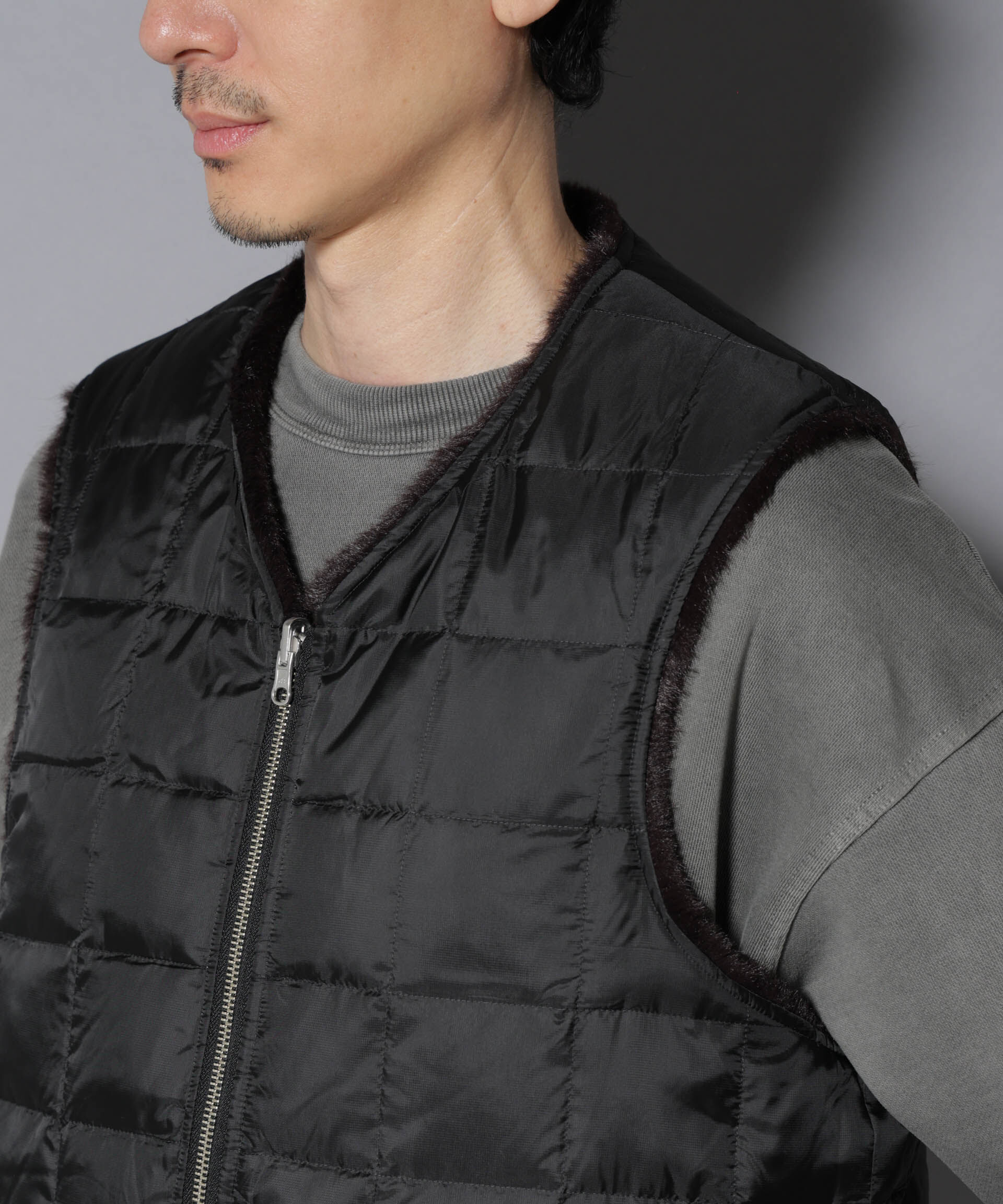 nano･universe「｢西川ダウン(R)｣ FUSIONSYSTEMフェイクファーベスト」|ダウン|