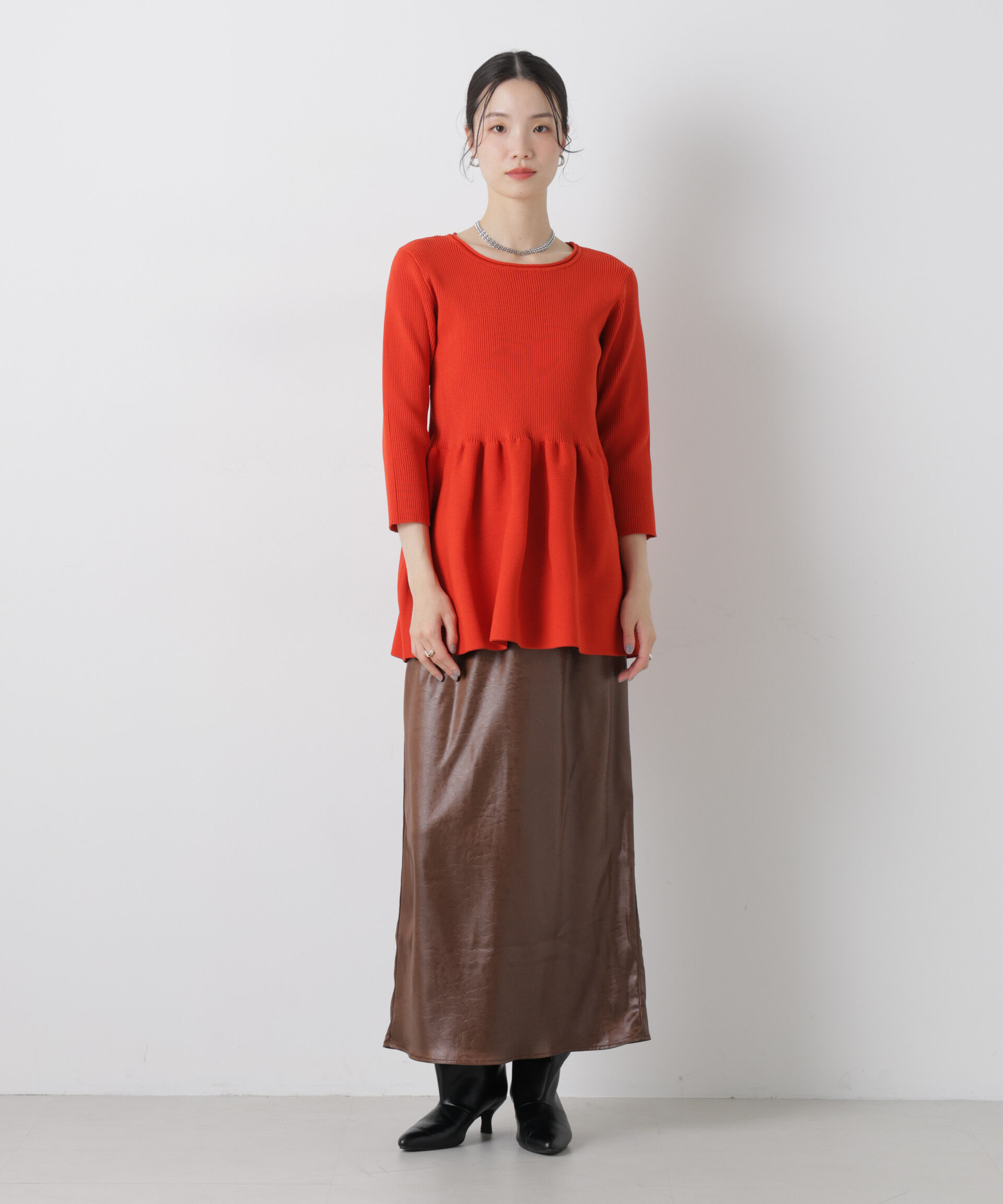 nano･universe「洗濯機洗い可スポンディッシュニットペプラムシルエットトップス」|ニット・セーター|