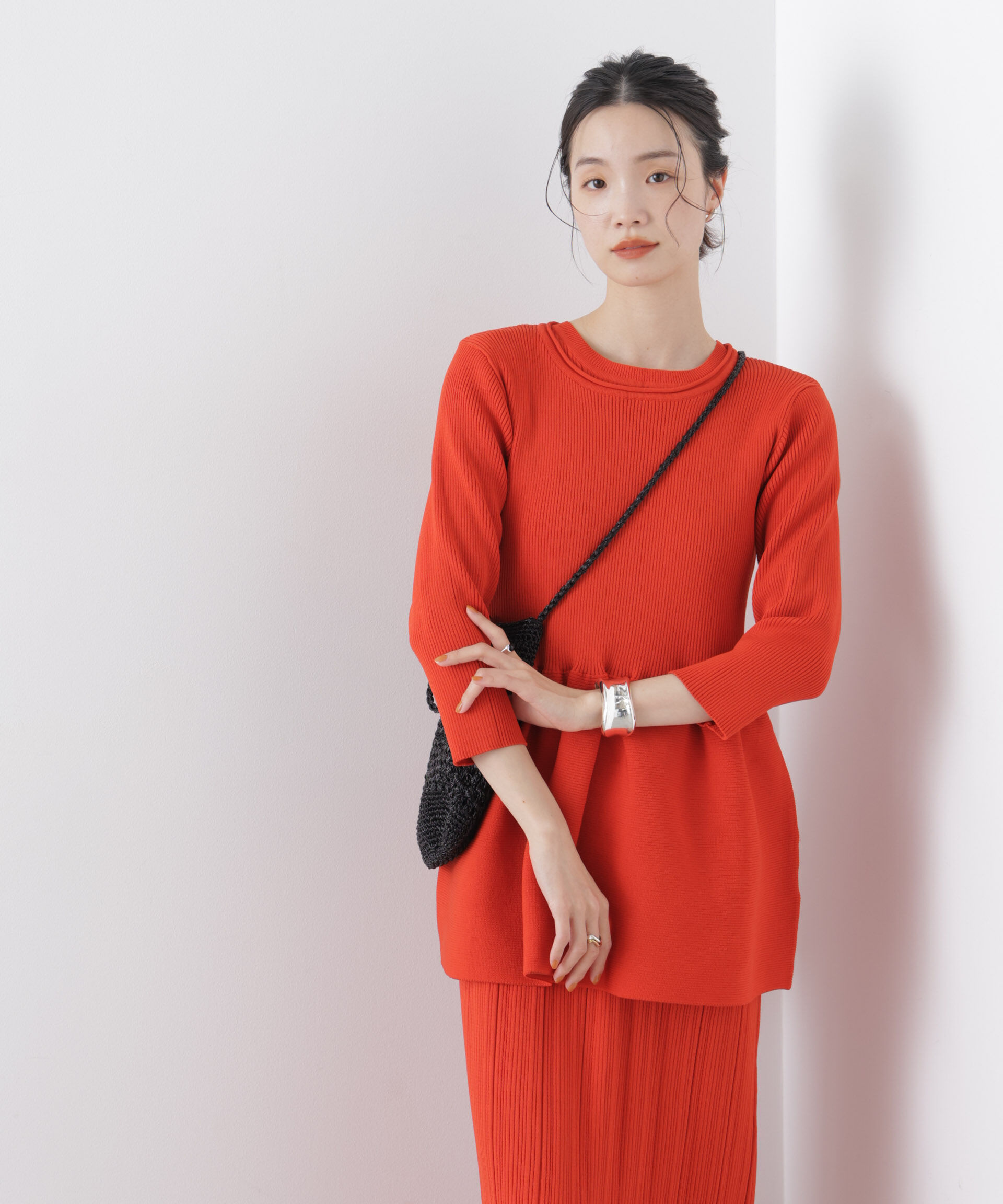 nano･universe「洗濯機洗い可スポンディッシュニットペプラムシルエットトップス」|ニット・セーター|