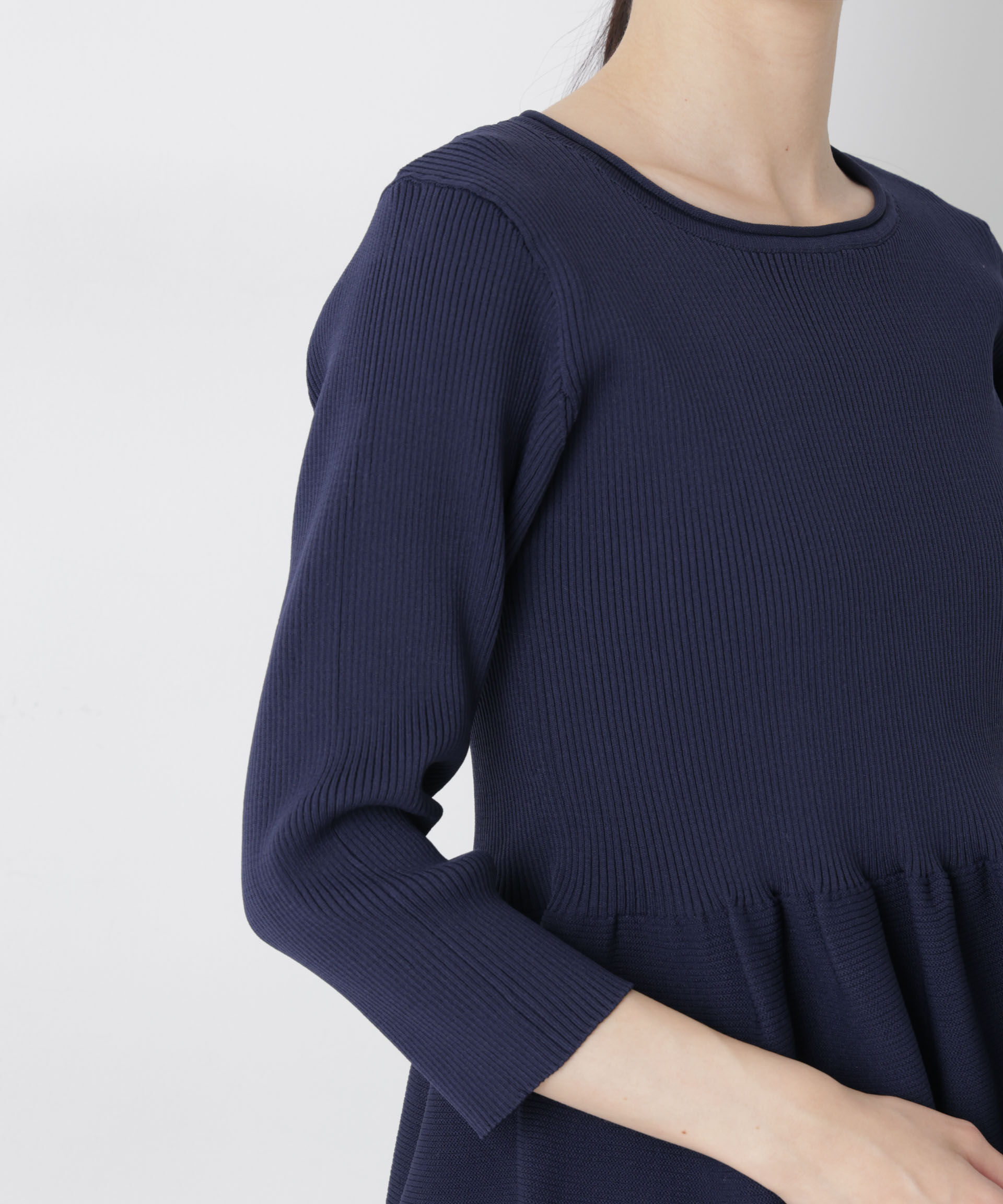 nano･universe「洗濯機洗い可スポンディッシュニットペプラムシルエットトップス」|ニット・セーター|