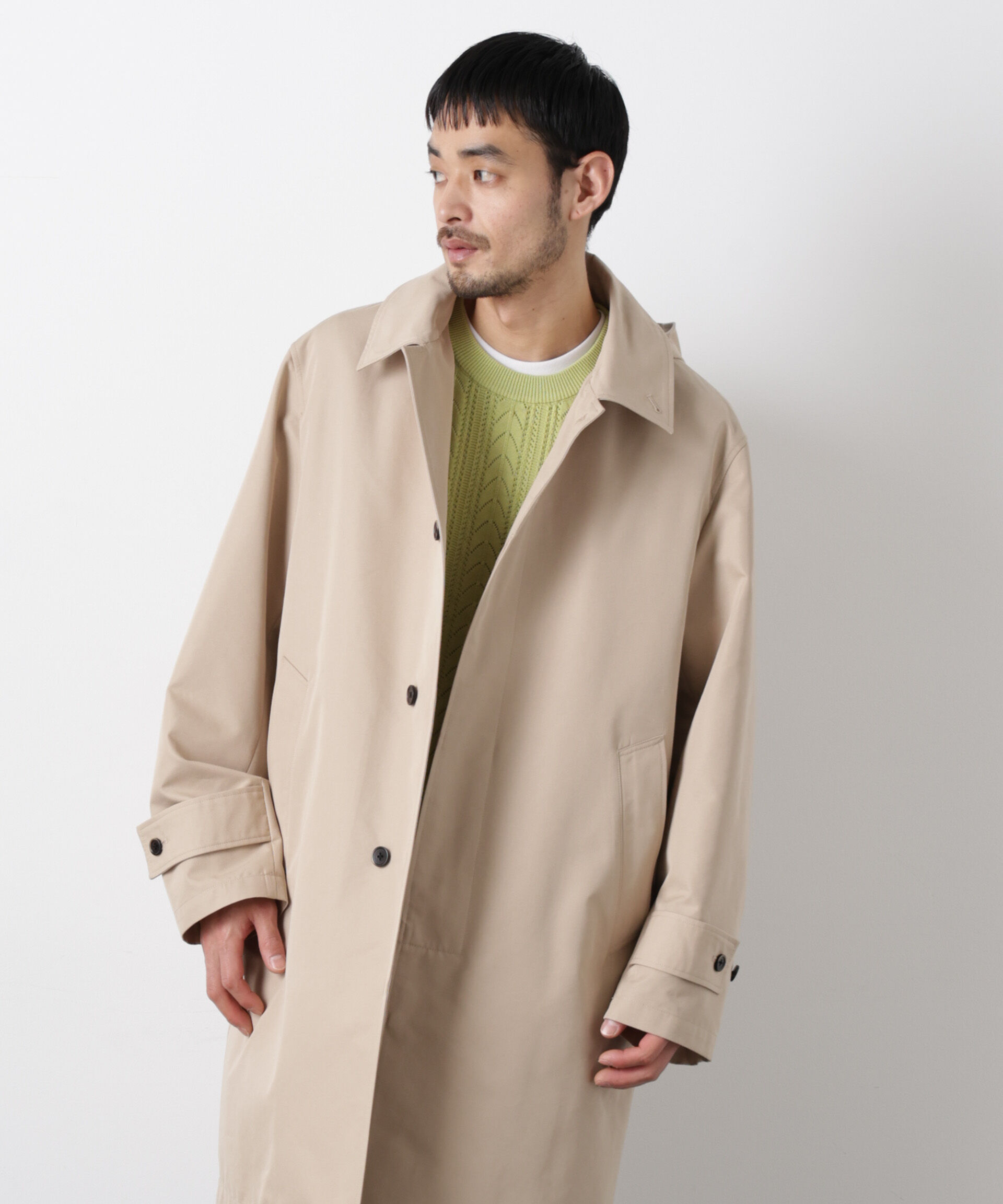 nano･universe「フーデッドステンカラーコート｢WARP PRINT｣ライニング」|その他|