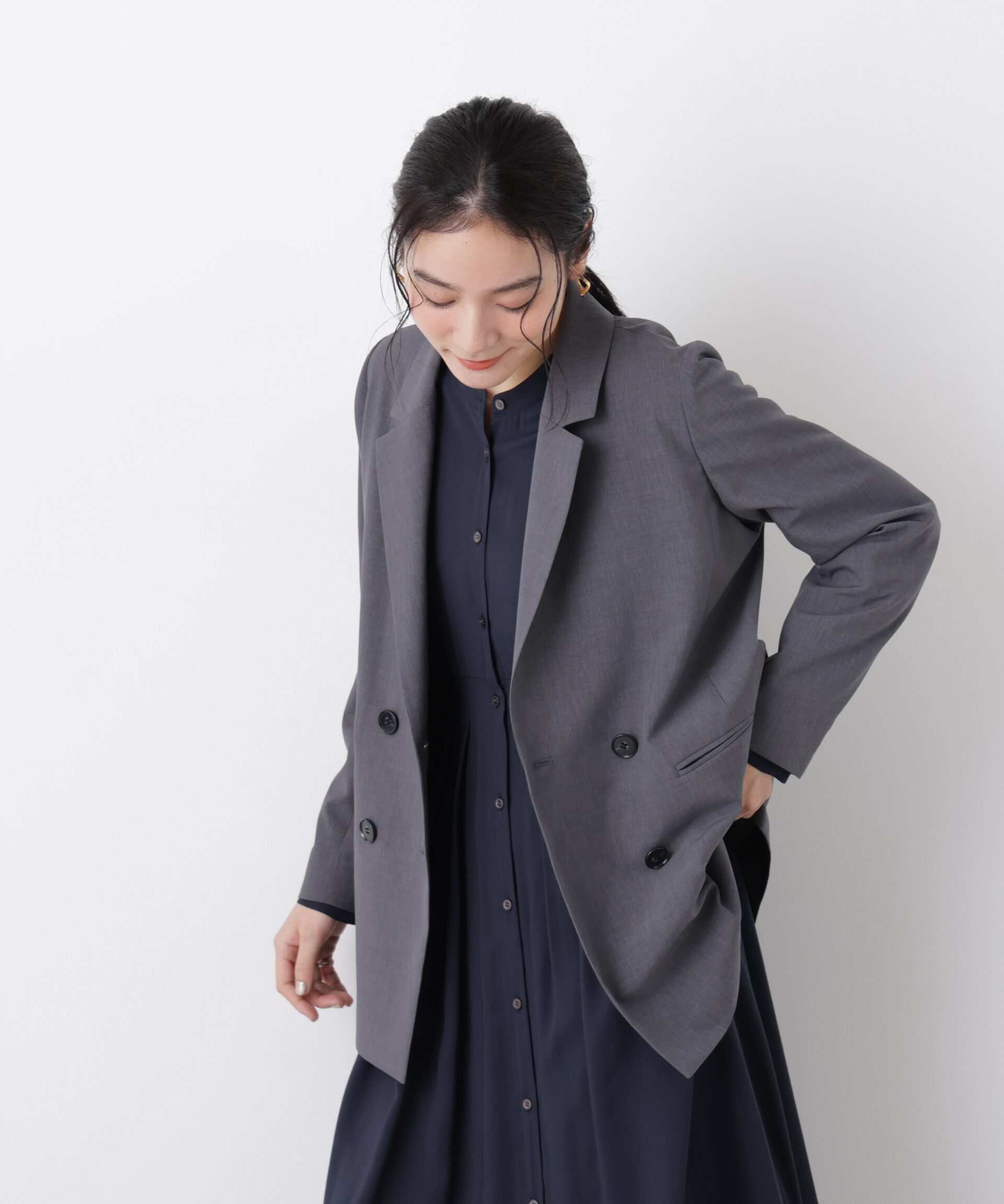 nano･universe「ライトファンクション ダブルジャケット(セットアップ可)」|テーラードジャケット|