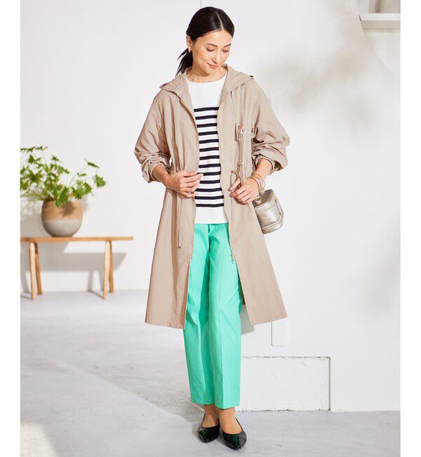 自由区「【撥水加工・UVケア・洗える】ライトグログランフーデッド コート」|ミリタリー・モッズコート|