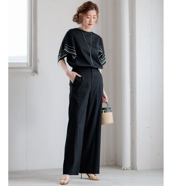 23区「【CLASSY.6月号掲載/洗える】リネンレーヨンストレッチ ワイドパンツ」|その他|