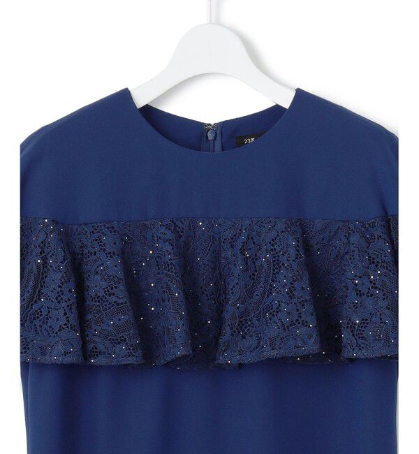 23区「【APPLAUDIR】スパンコールレース フリルコンビドレス」|ドレス|