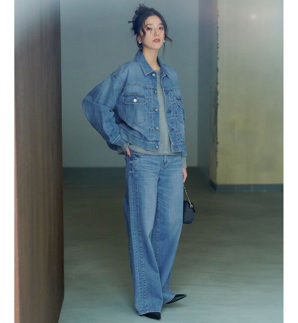 23区「【RED CARD TOKYO&times;23区/VERY3月号掲載】デニム ライン ワイドパンツ」|デニム|